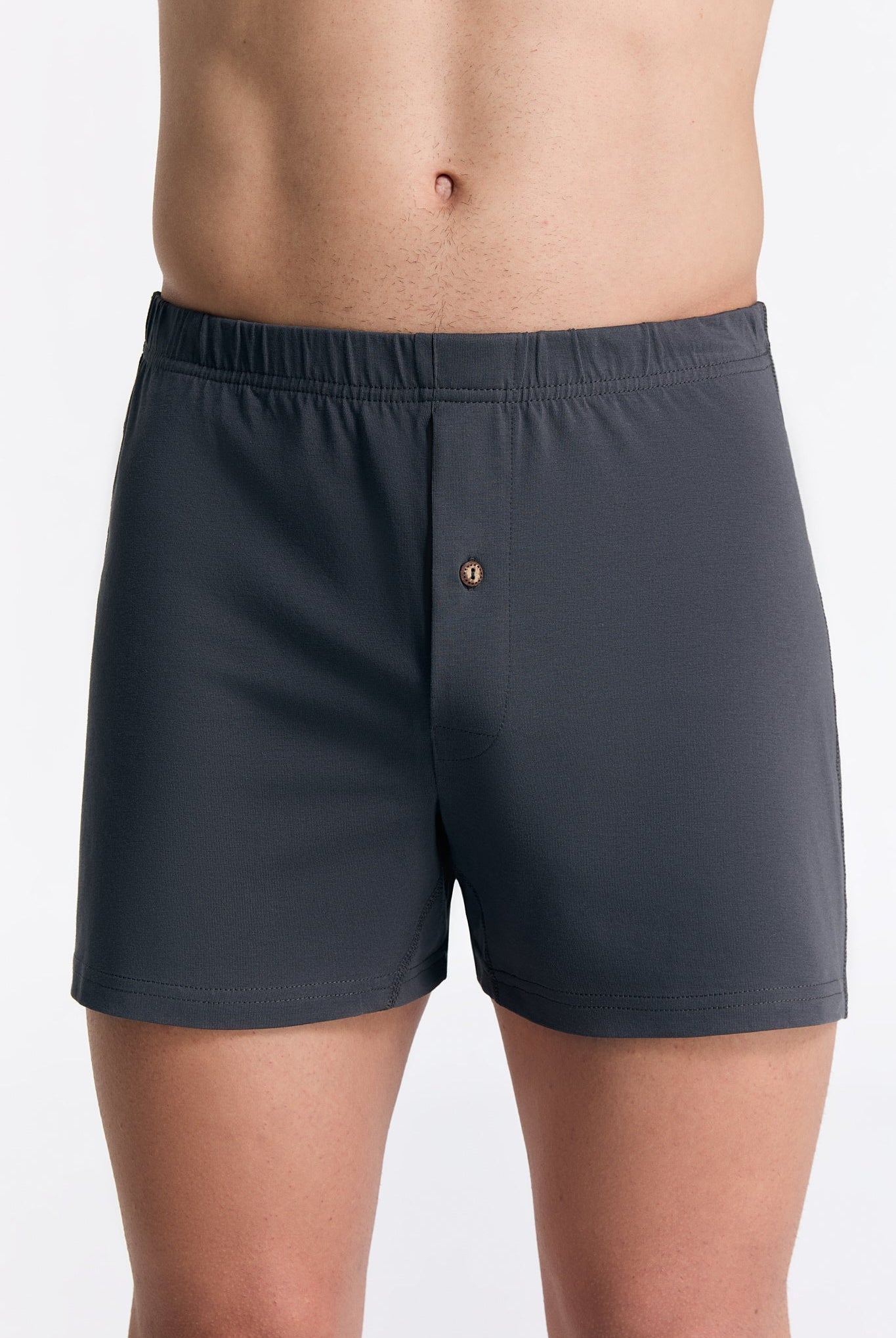 Bio-Baumwoll-Boxershorts mit Holzknopf - Evermind.eco