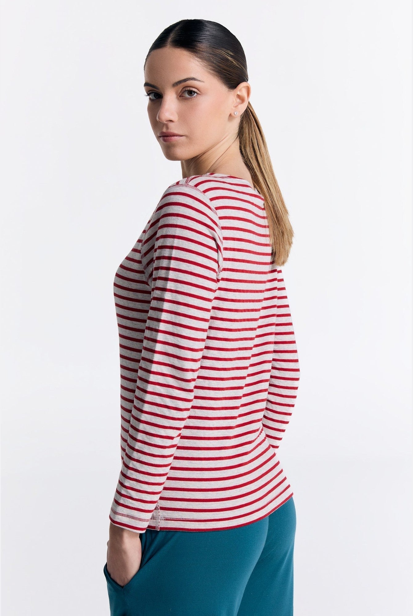Bio-Baumwoll Damen Wendelangarmshirt - Evermind.eco