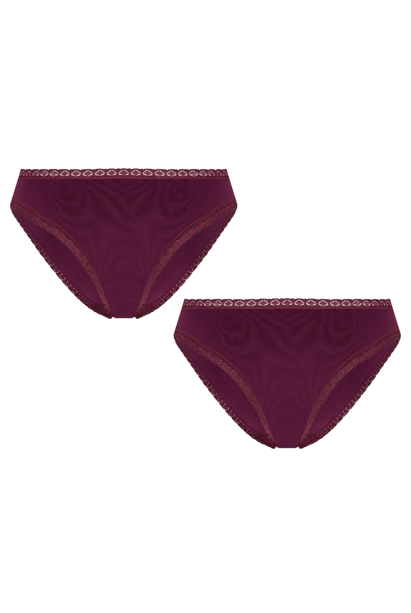 Bio-Baumwoll-Slip mit Spitze – 2er Pack - Evermind.eco
