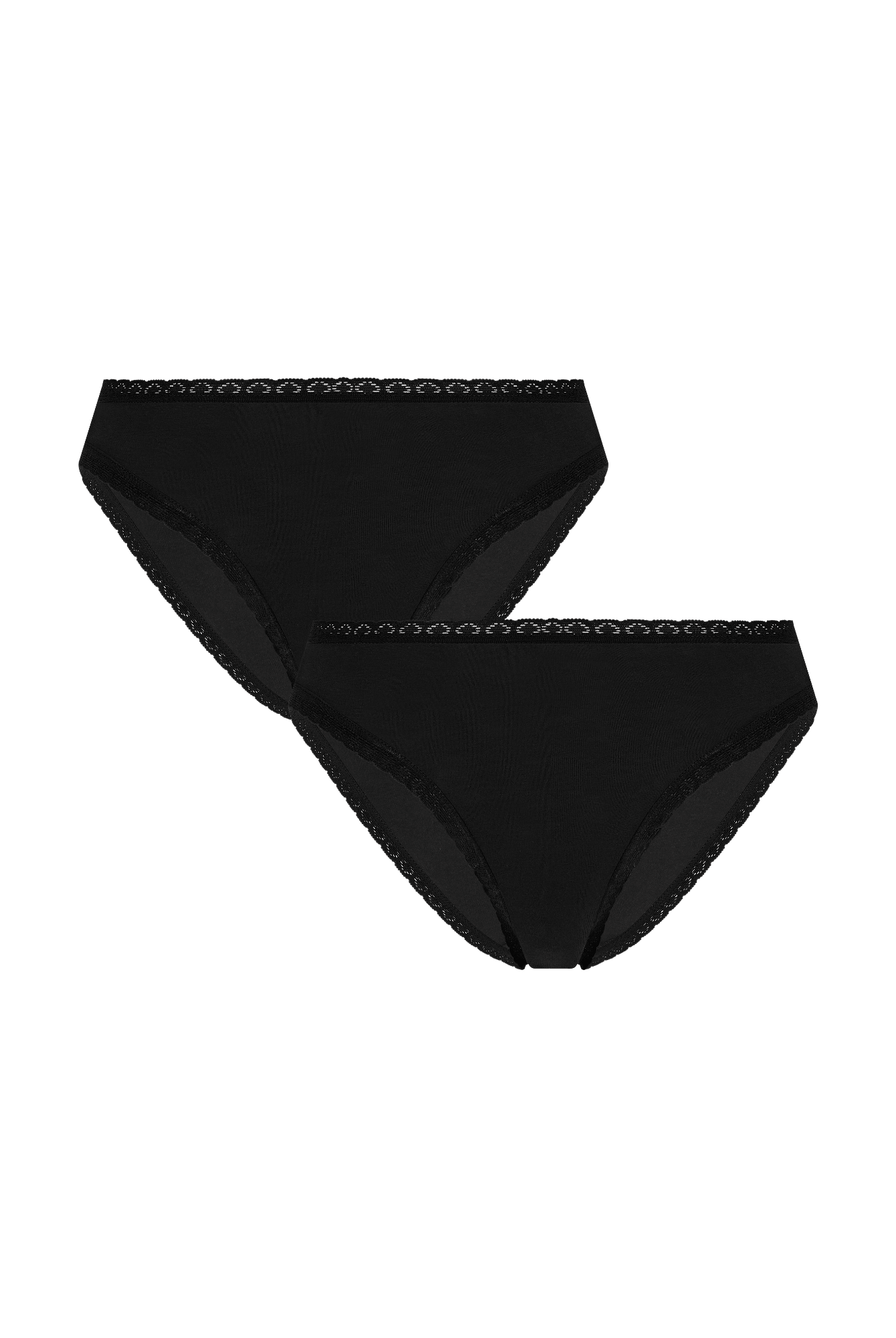 Bio-Baumwoll-Slip mit Spitze – 2er Pack - Evermind.eco