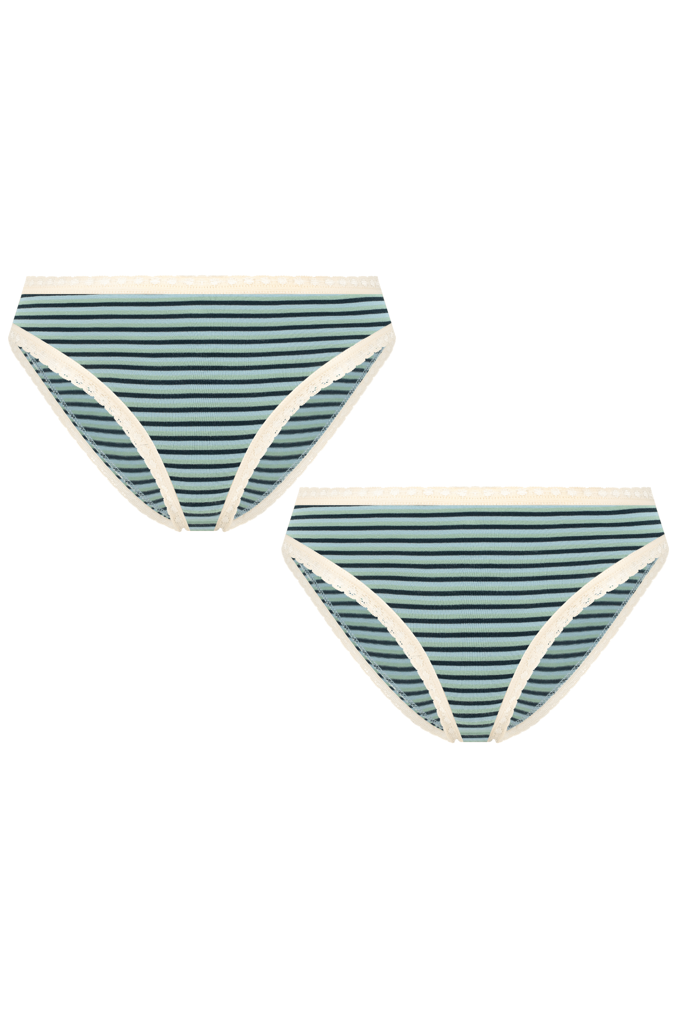 Bio-Baumwoll-Slip mit Spitze – 2er Pack - Evermind.eco