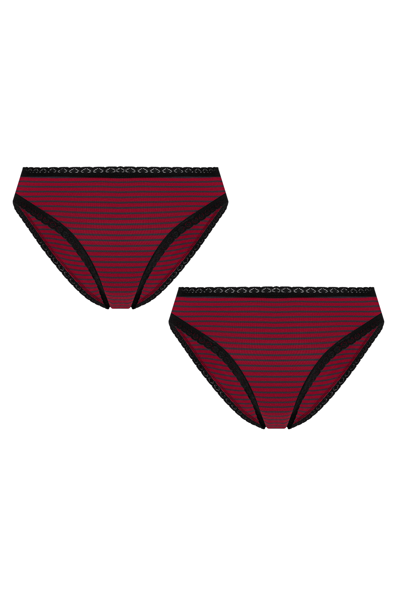 Bio-Baumwoll-Slip mit Spitze – 2er Pack - Evermind.eco