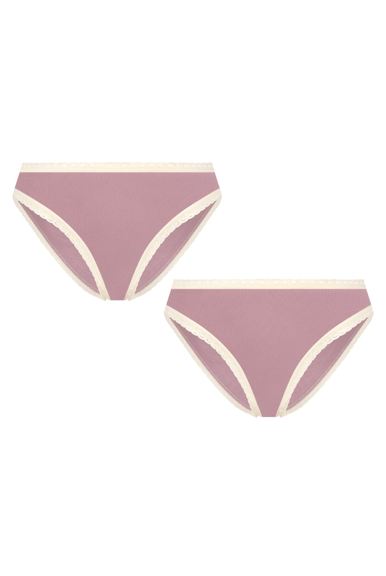 Bio-Baumwoll-Slip mit Spitze – 2er Pack - Evermind.eco