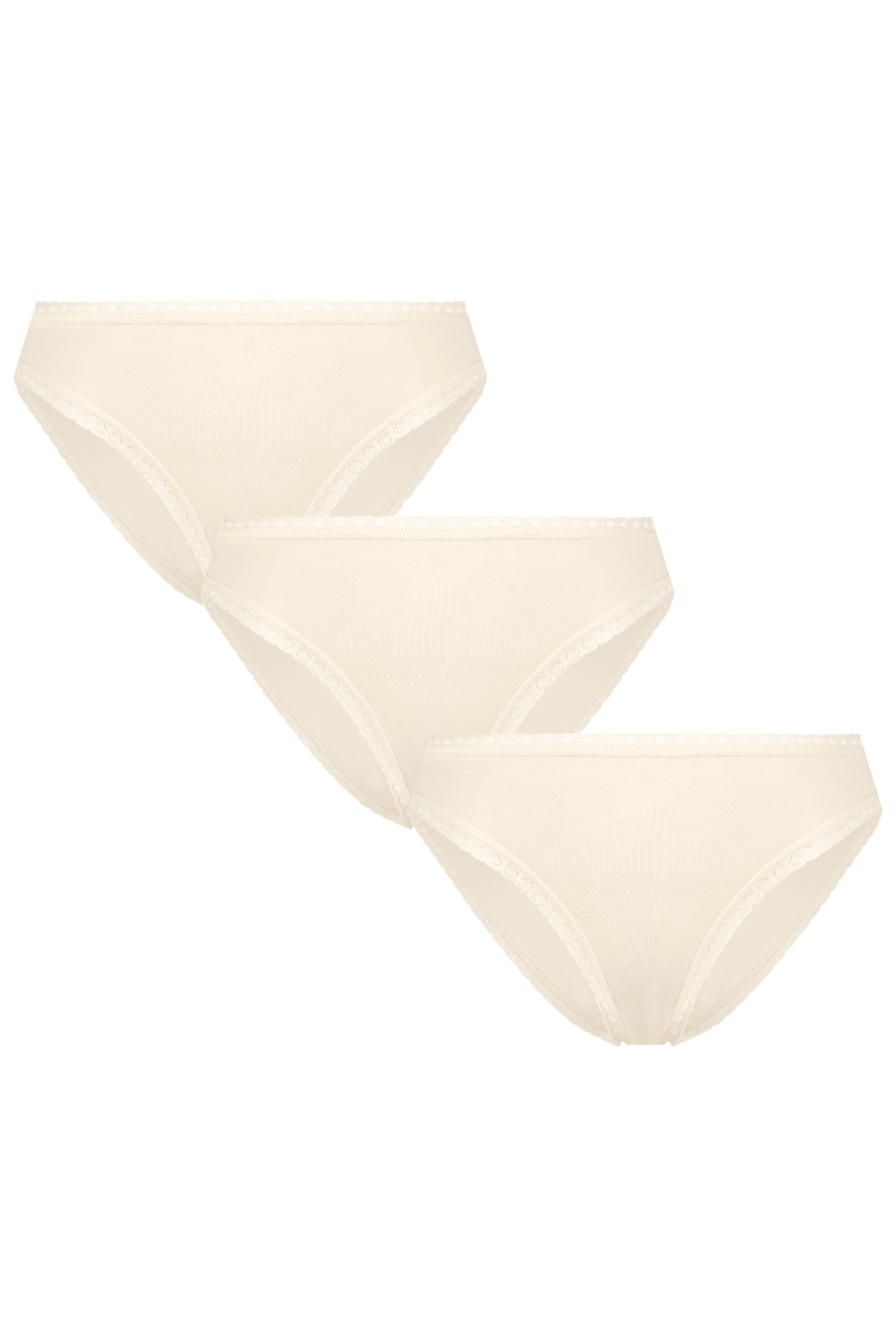 Bio-Baumwoll-Slip mit Spitze – 3er Pack - Evermind.eco