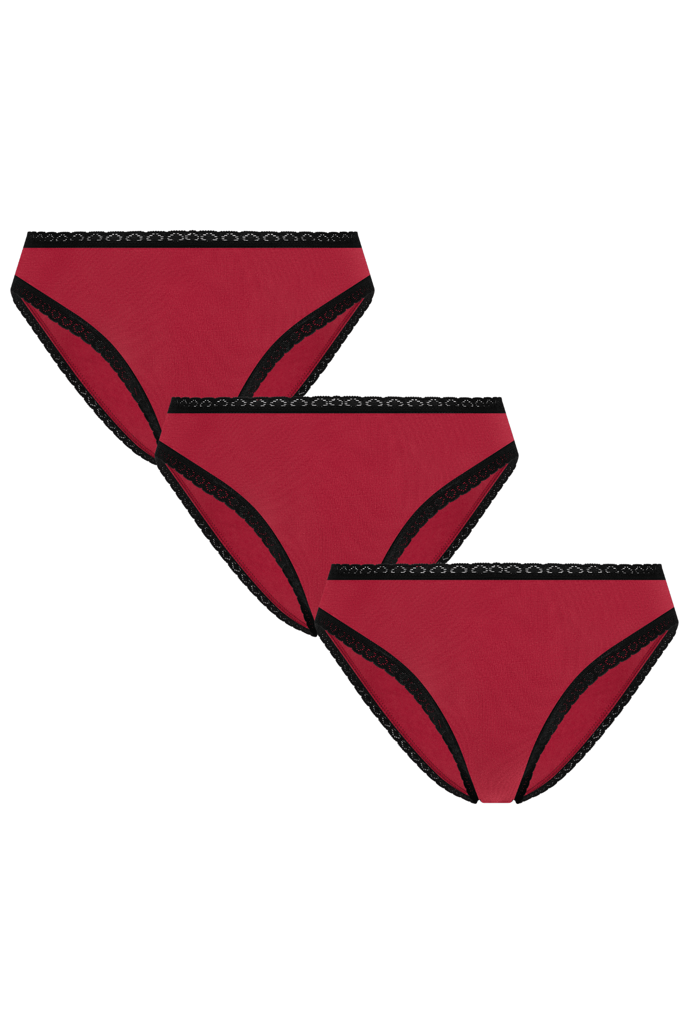 Bio-Baumwoll-Slip mit Spitze – 3er Pack - Evermind.eco