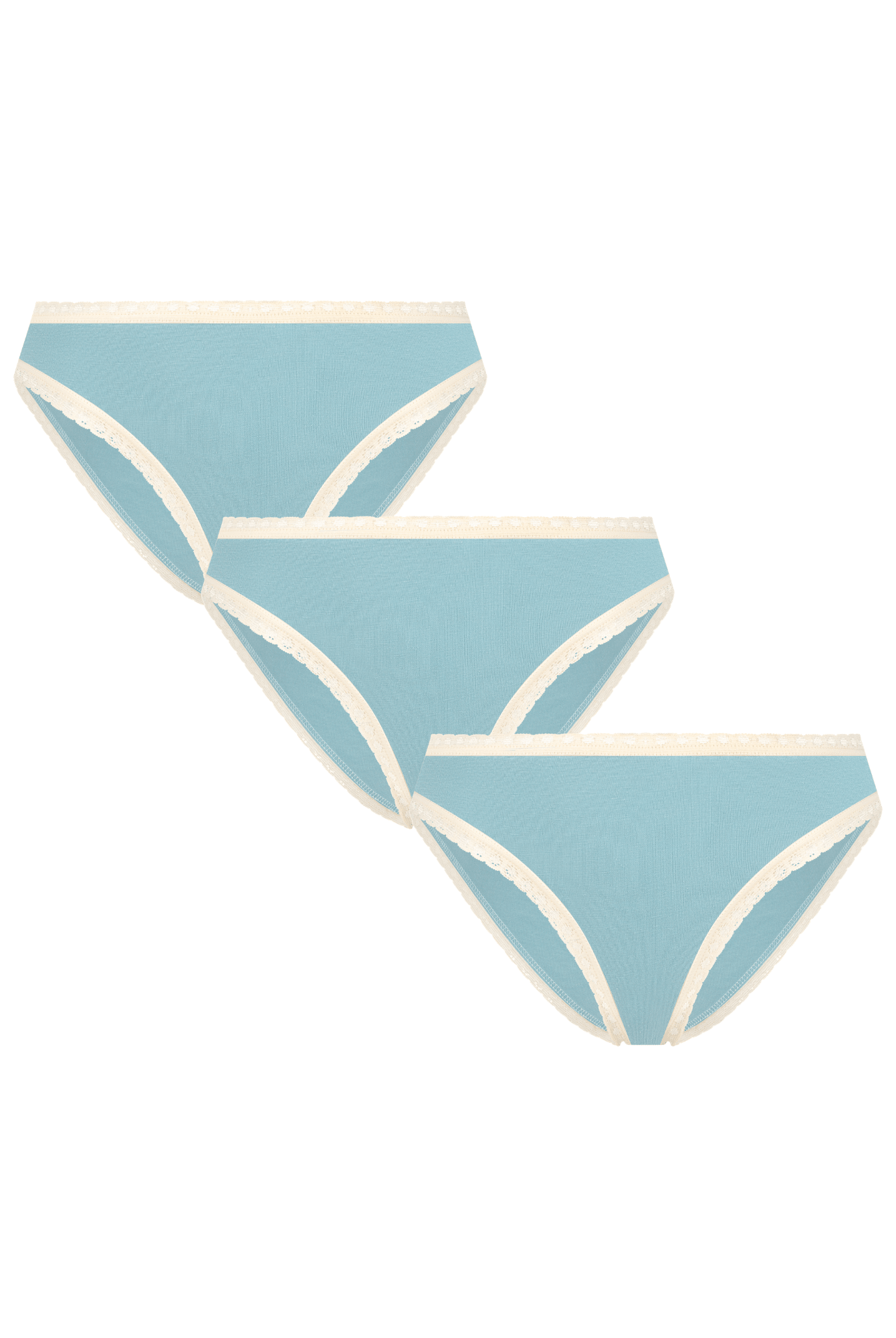 Bio-Baumwoll-Slip mit Spitze – 3er Pack - Evermind.eco