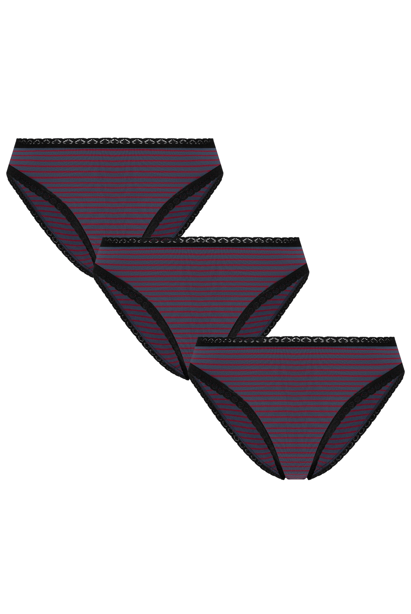 Bio-Baumwoll-Slip mit Spitze – 3er Pack - Evermind.eco