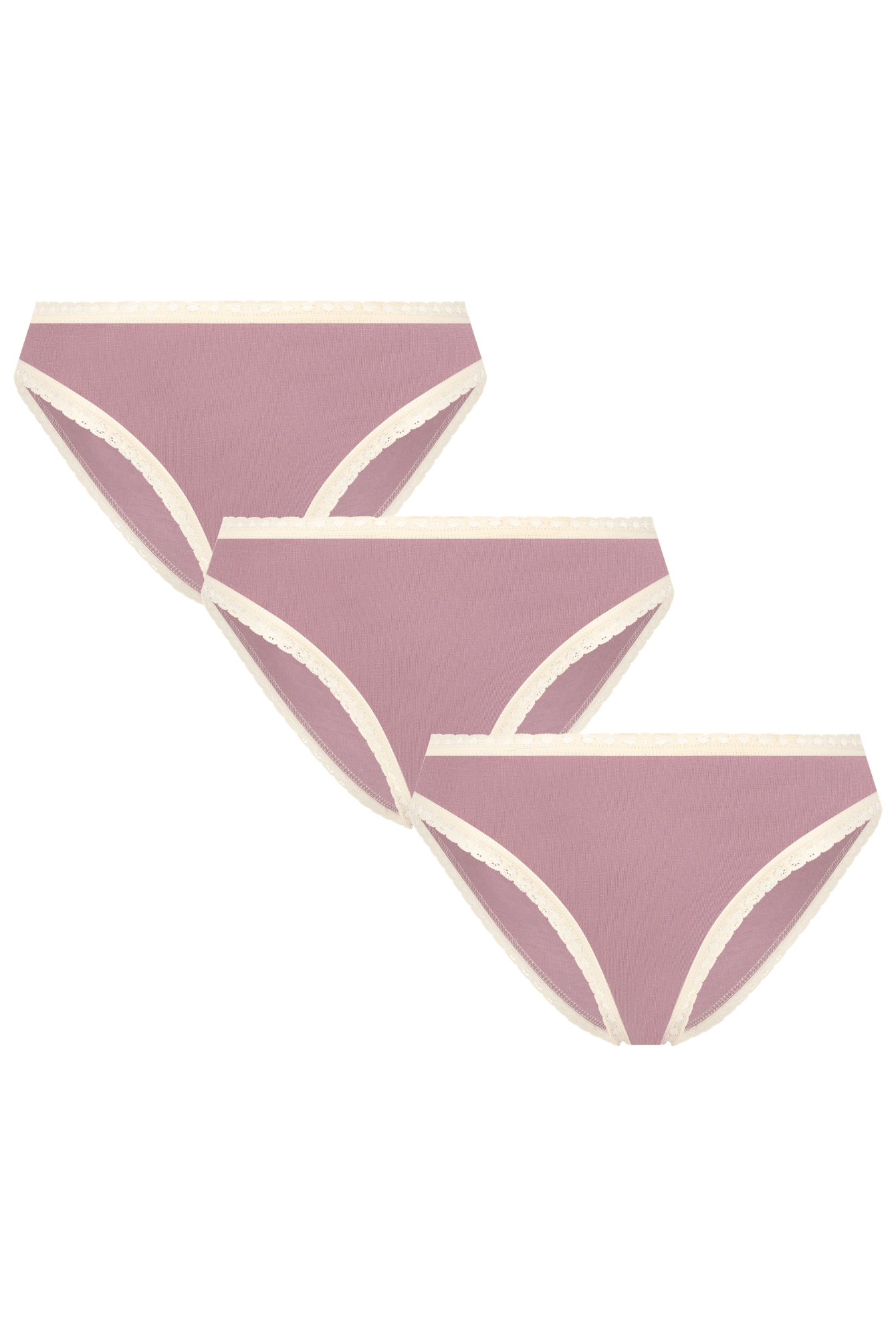 Bio-Baumwoll-Slip mit Spitze – 3er Pack - Evermind.eco