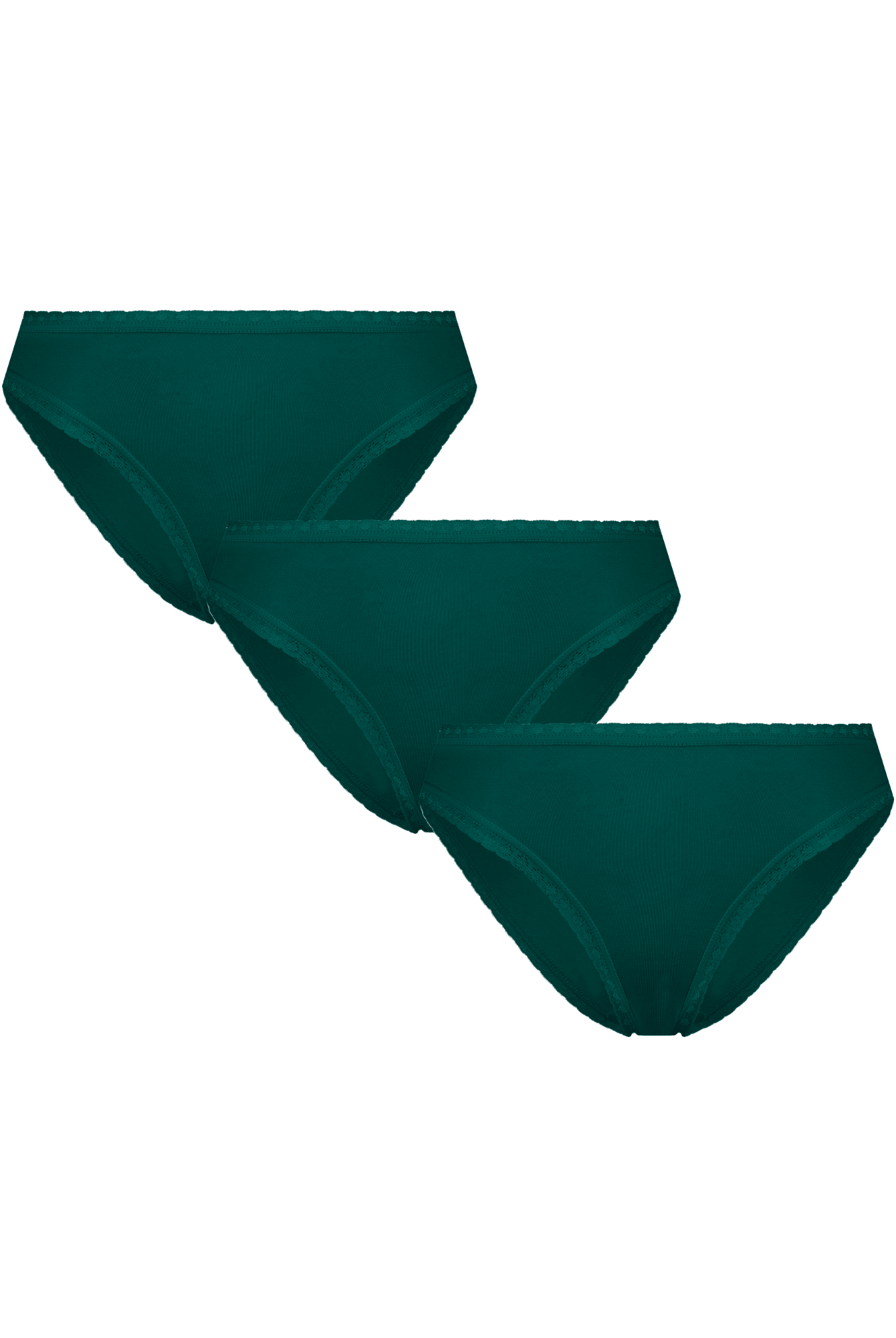 Bio-Baumwoll-Slip mit Spitze – 3er Pack - Evermind.eco