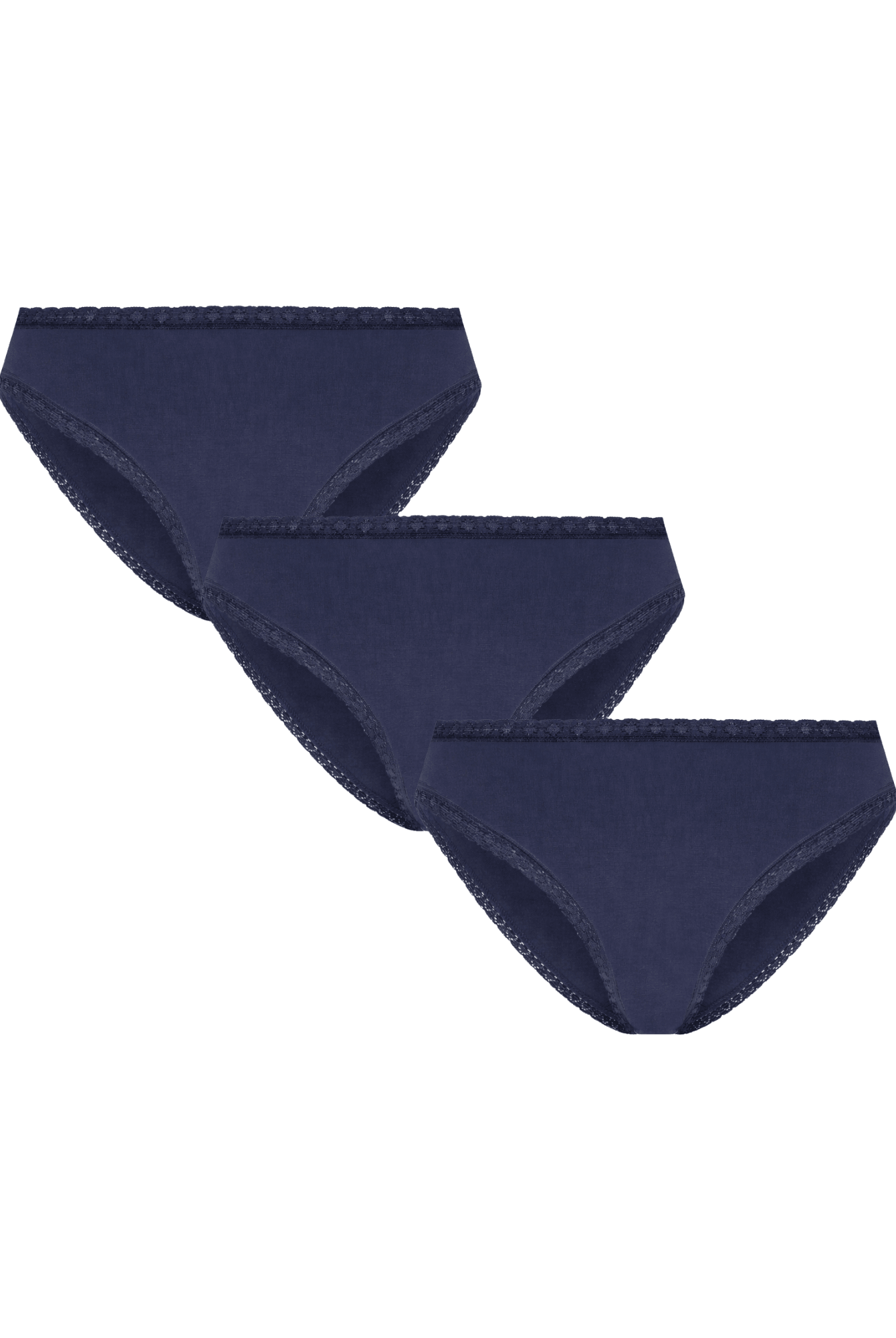 Bio-Baumwoll-Slip mit Spitze – 3er Pack - Evermind.eco