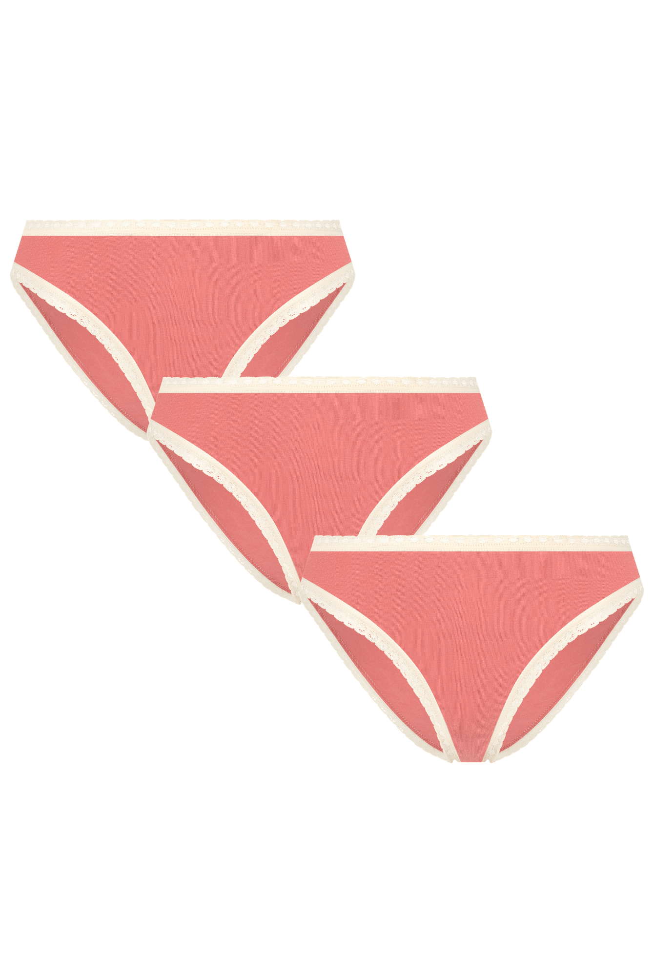 Bio-Baumwoll-Slip mit Spitze – 3er Pack - Evermind.eco