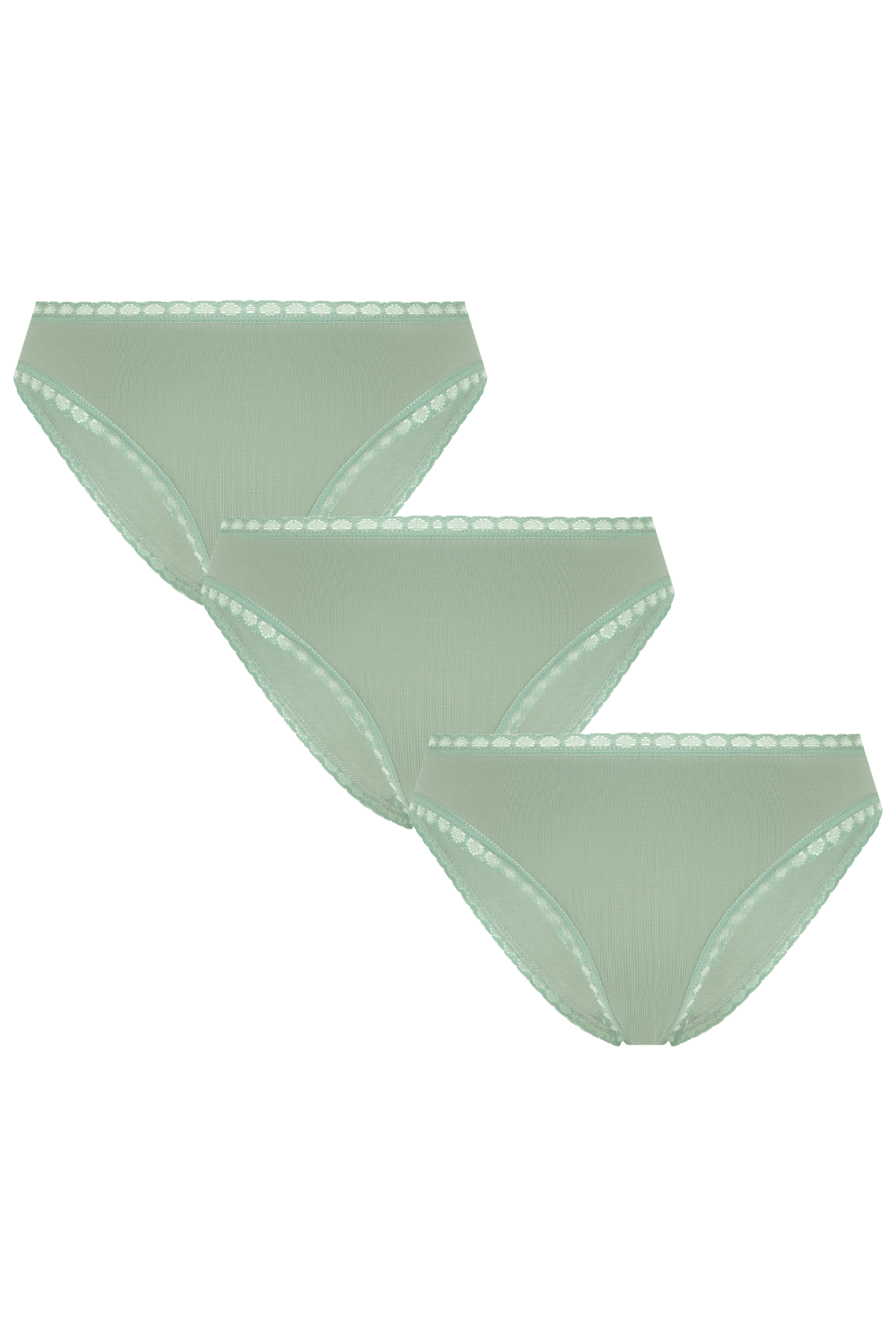 Bio-Baumwoll-Slip mit Spitze – 3er Pack - Evermind.eco