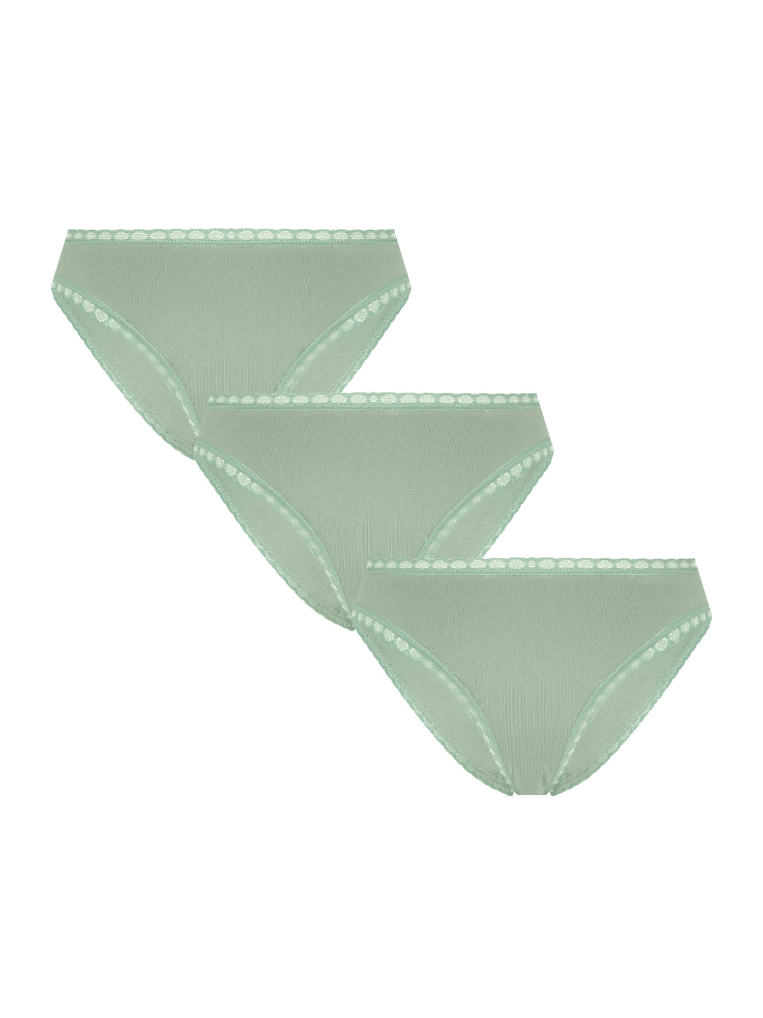 Bio-Baumwoll-Slip mit Spitze – 3er Pack - Evermind.eco