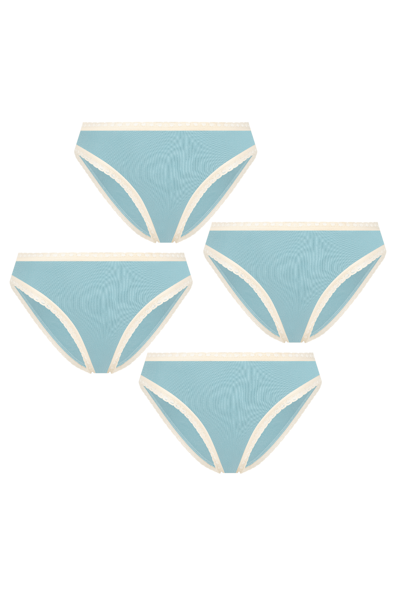 Bio-Baumwoll-Slip mit Spitze – 4er Pack - Evermind.eco