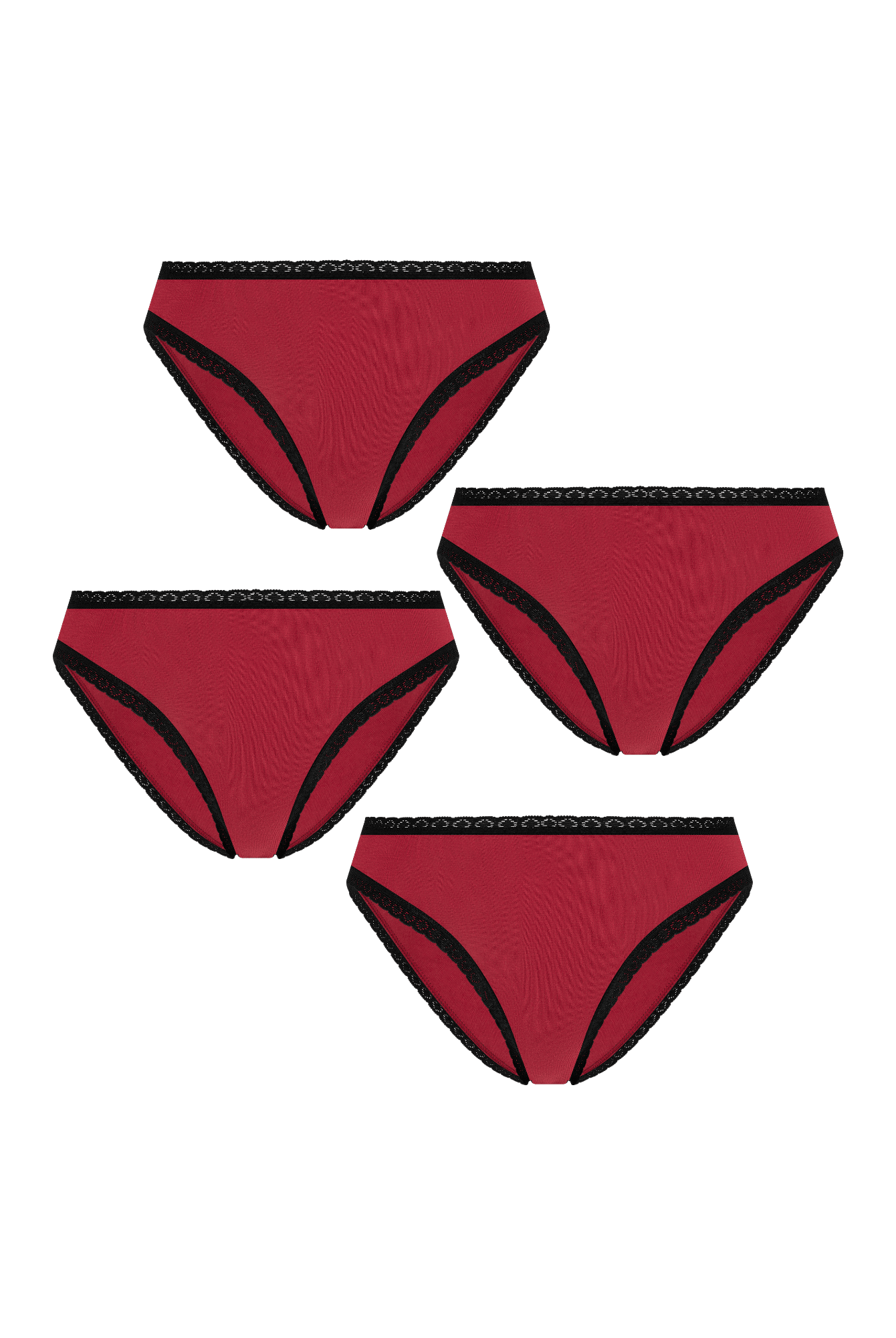 Bio-Baumwoll-Slip mit Spitze – 4er Pack - Evermind.eco