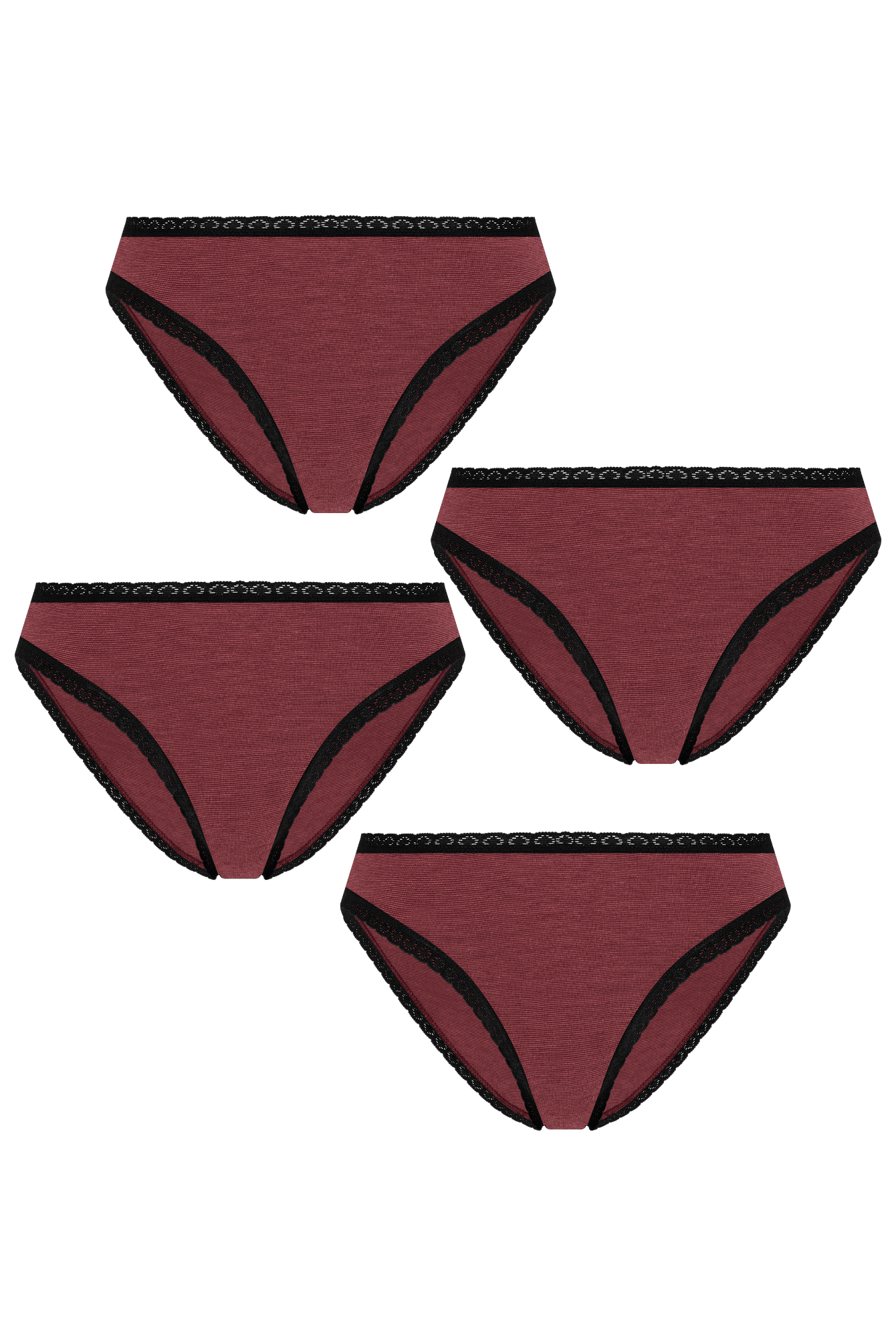 Bio-Baumwoll-Slip mit Spitze – 4er Pack - Evermind.eco