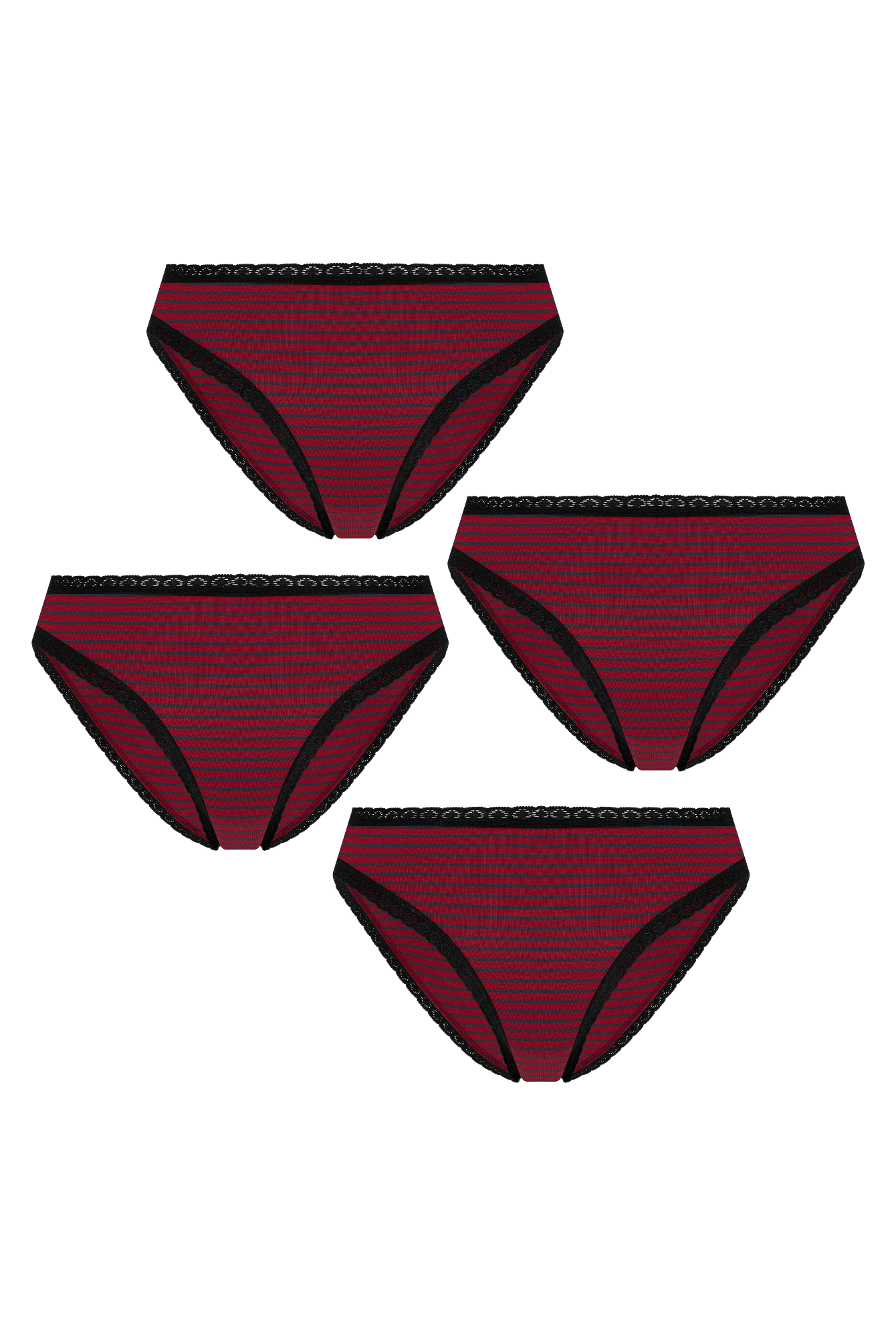 Bio-Baumwoll-Slip mit Spitze – 4er Pack - Evermind.eco
