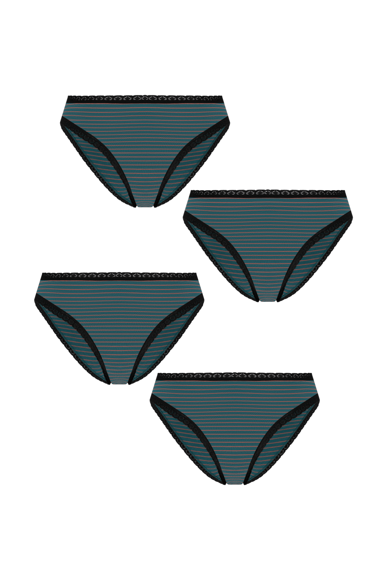Bio-Baumwoll-Slip mit Spitze – 4er Pack - Evermind.eco