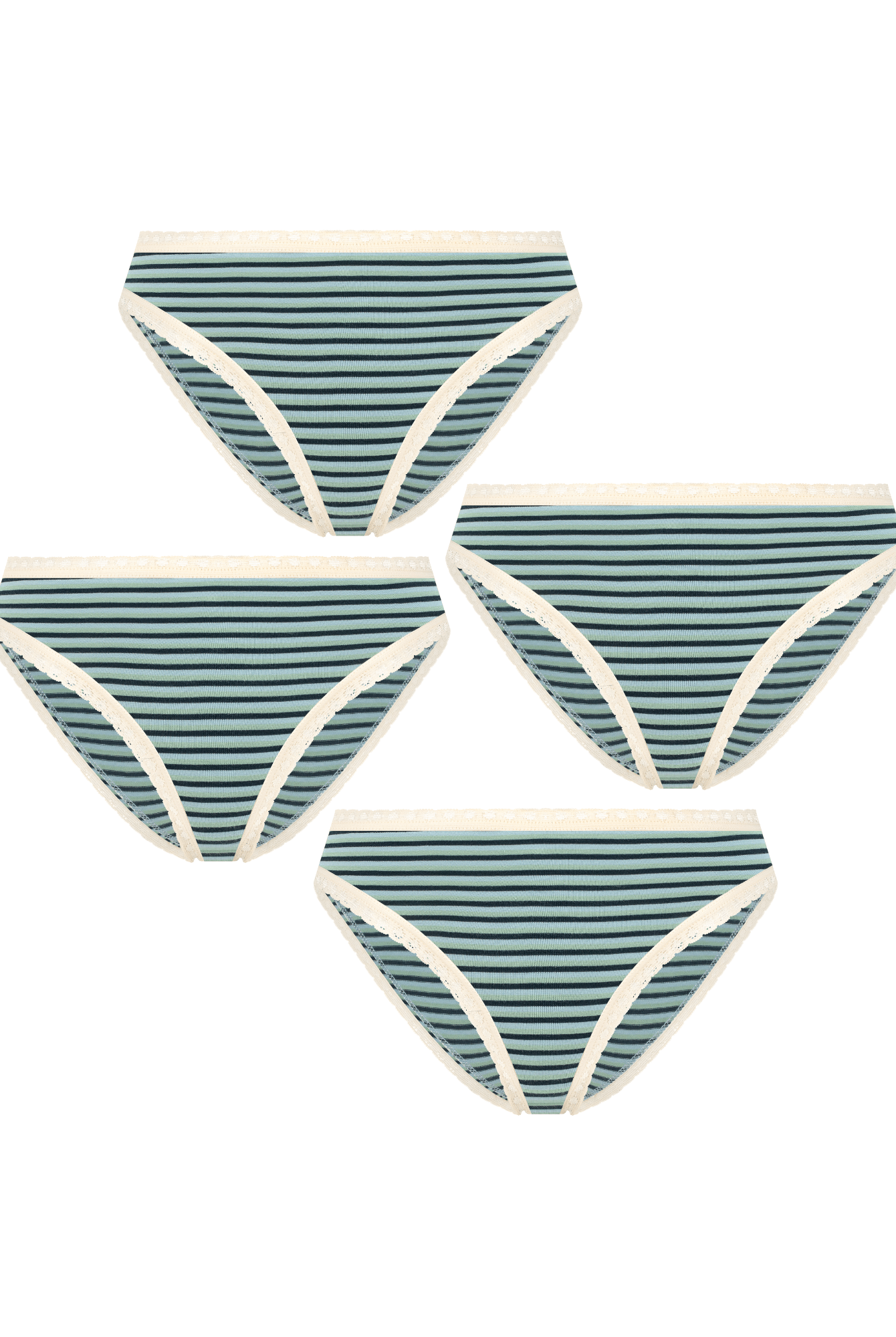 Bio-Baumwoll-Slip mit Spitze – 4er Pack - Evermind.eco