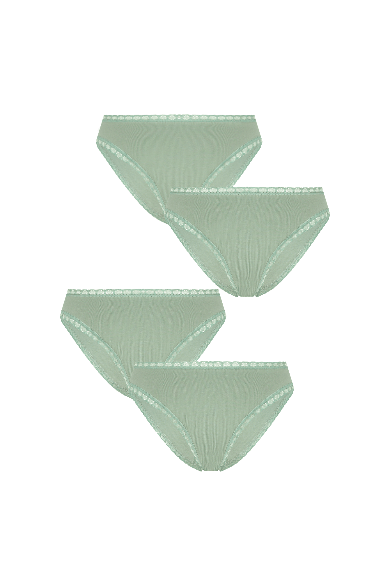 Bio-Baumwoll-Slip mit Spitze – 4er Pack - Evermind.eco