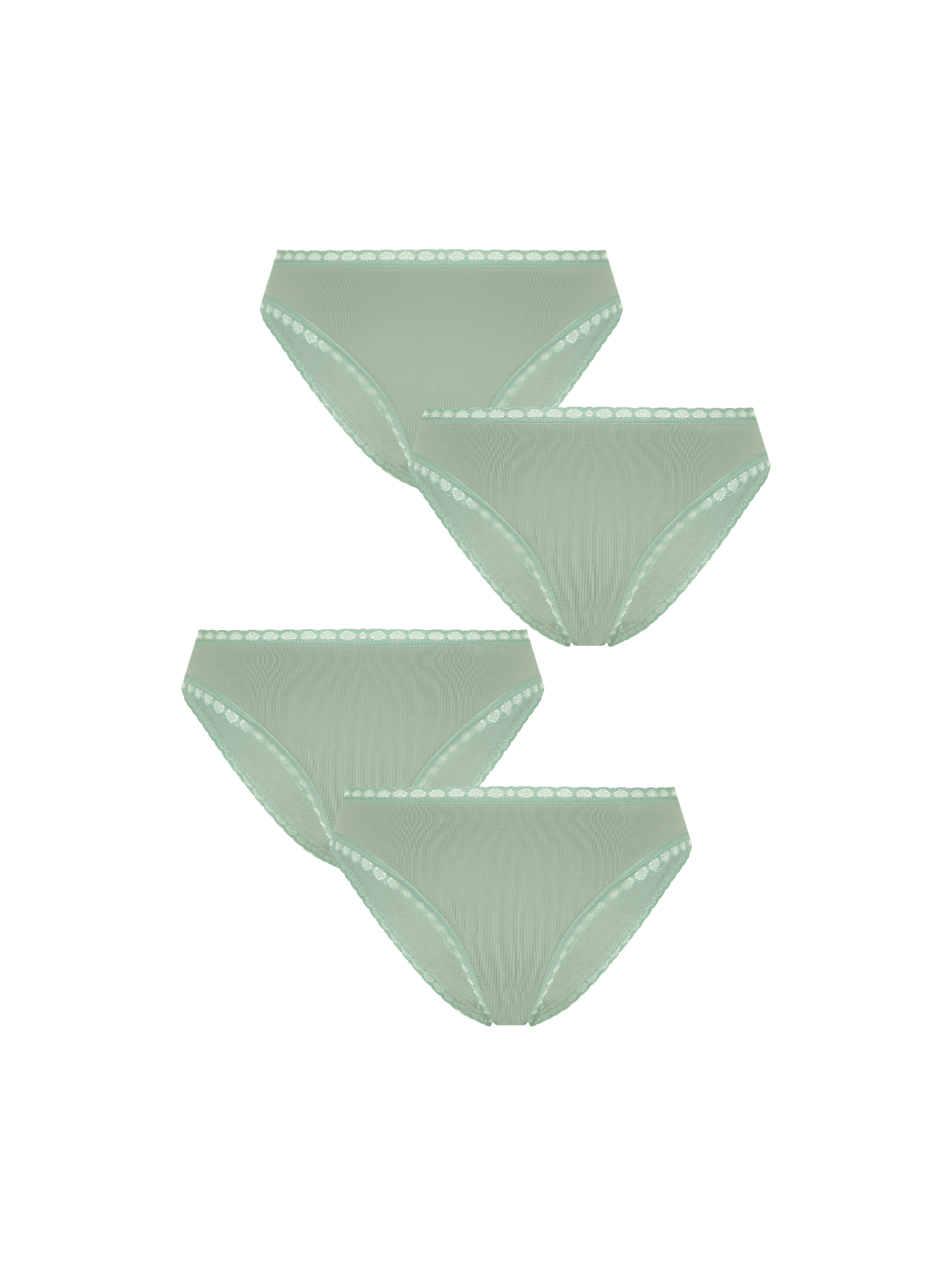 Bio-Baumwoll-Slip mit Spitze – 4er Pack - Evermind.eco
