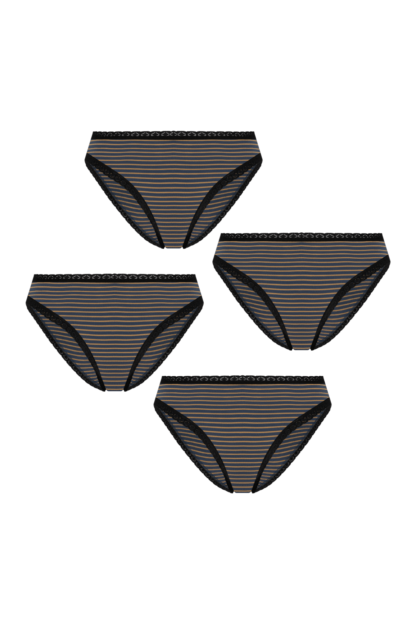 Bio-Baumwoll-Slip mit Spitze – 4er Pack - Evermind.eco