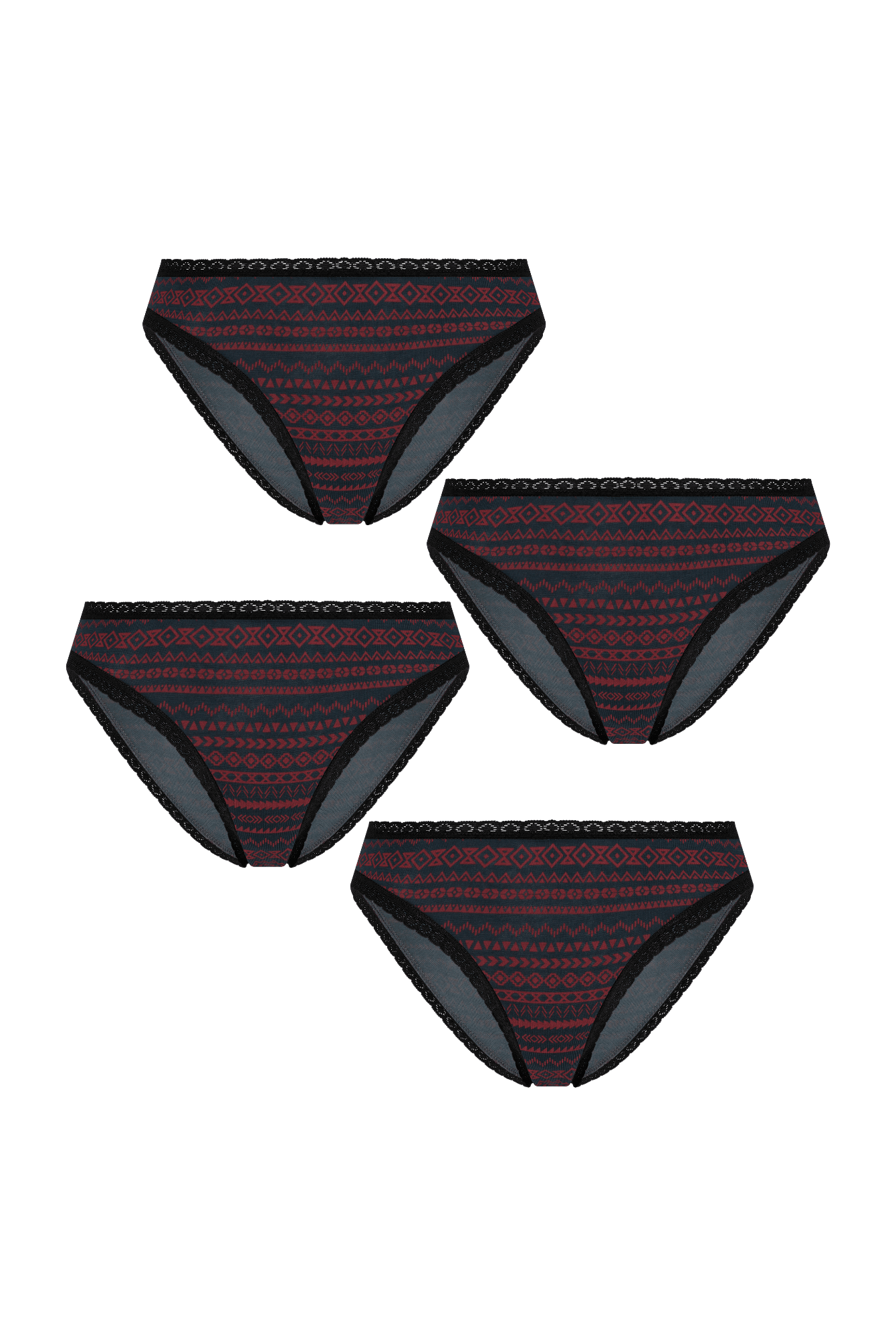 Bio-Baumwoll-Slip mit Spitze – 4er Pack - Evermind.eco