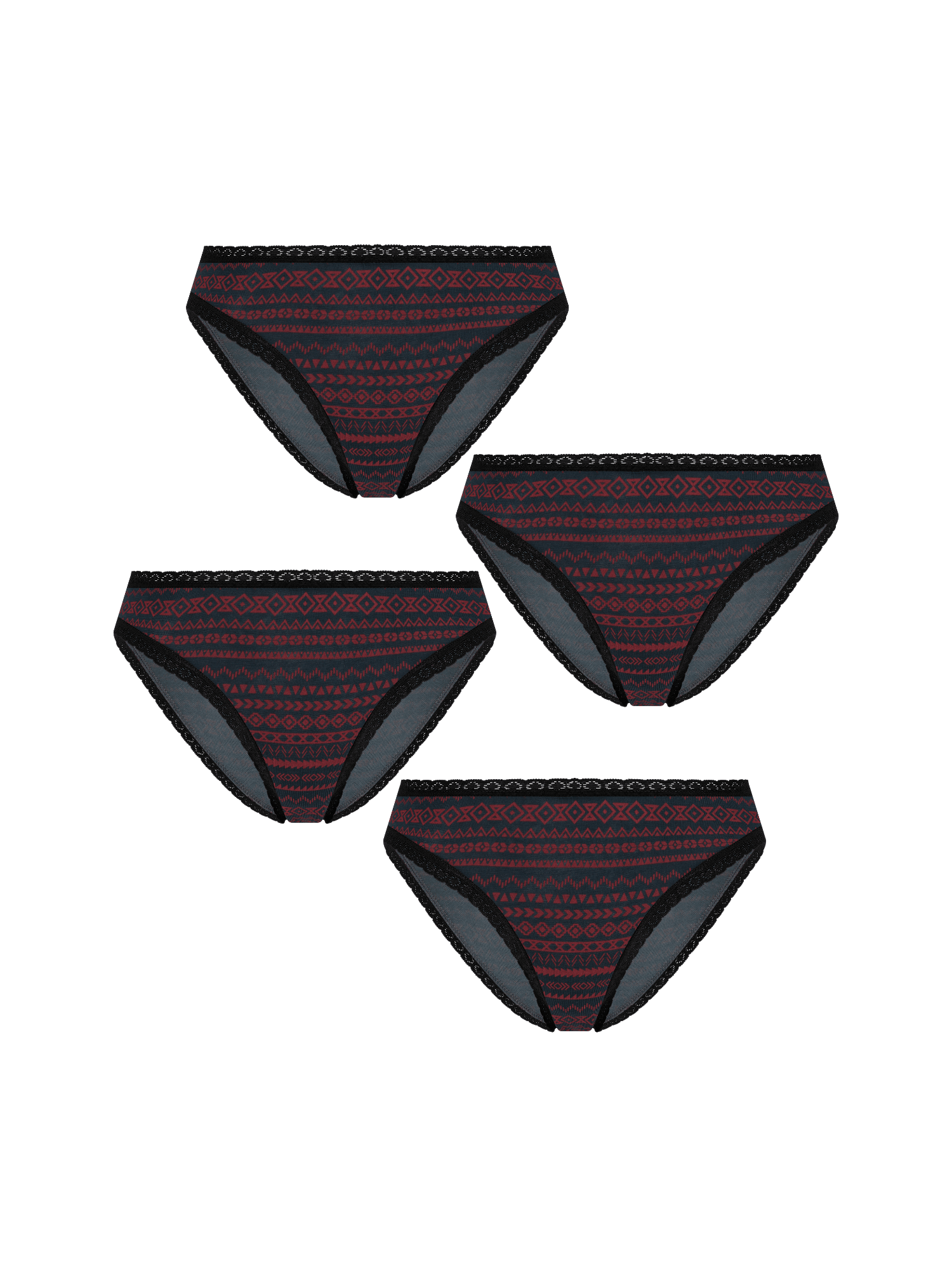 Bio-Baumwoll-Slip mit Spitze – 4er Pack - Evermind.eco