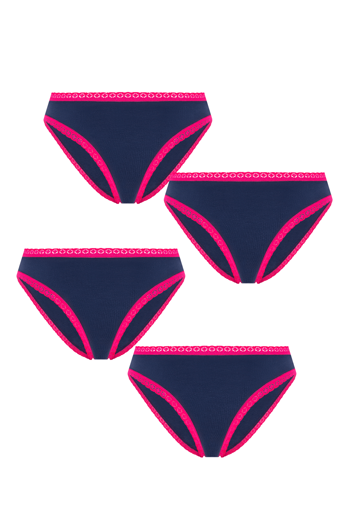 Bio-Baumwoll-Slip mit Spitze – 4er Pack - Evermind.eco