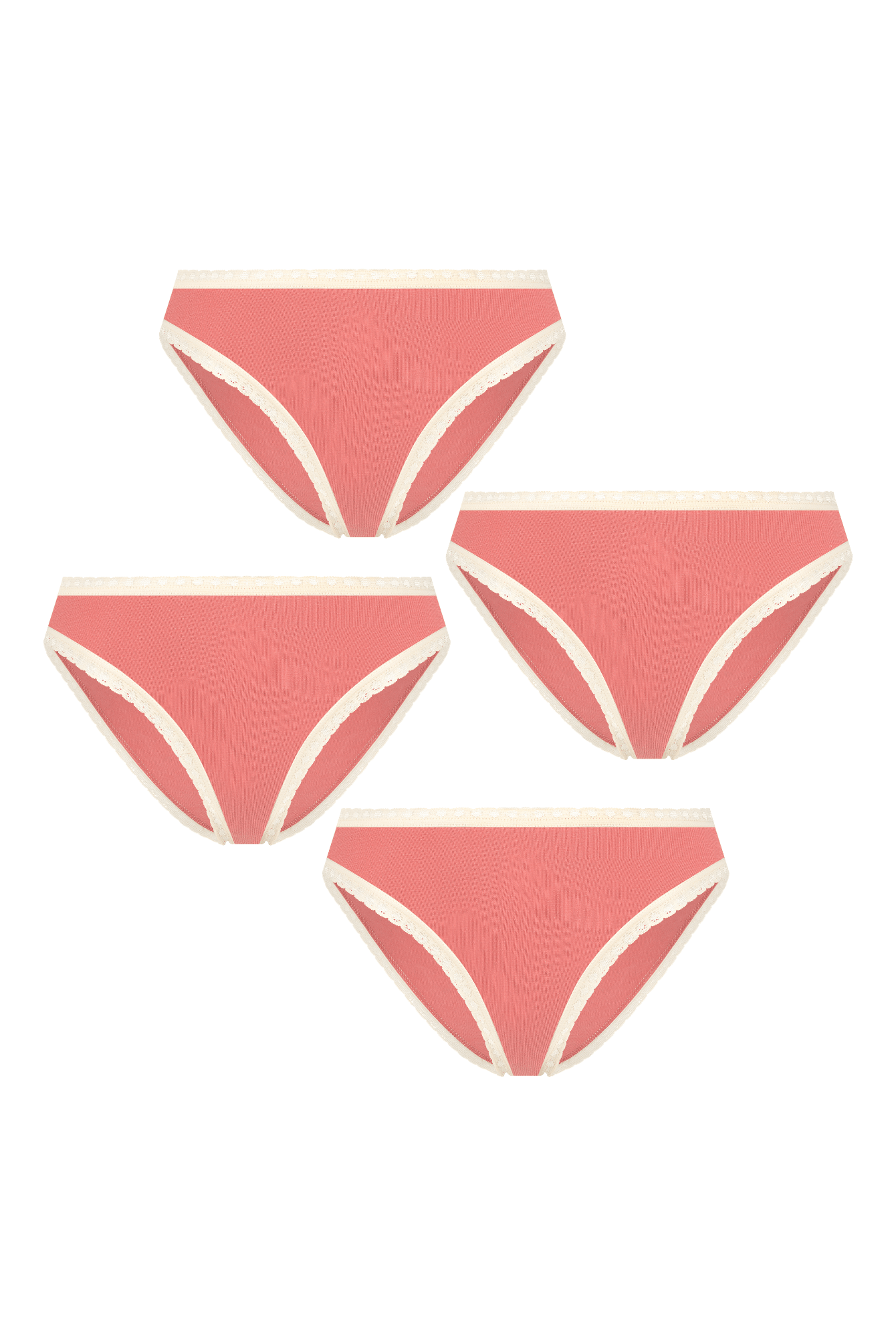 Bio-Baumwoll-Slip mit Spitze – 4er Pack - Evermind.eco