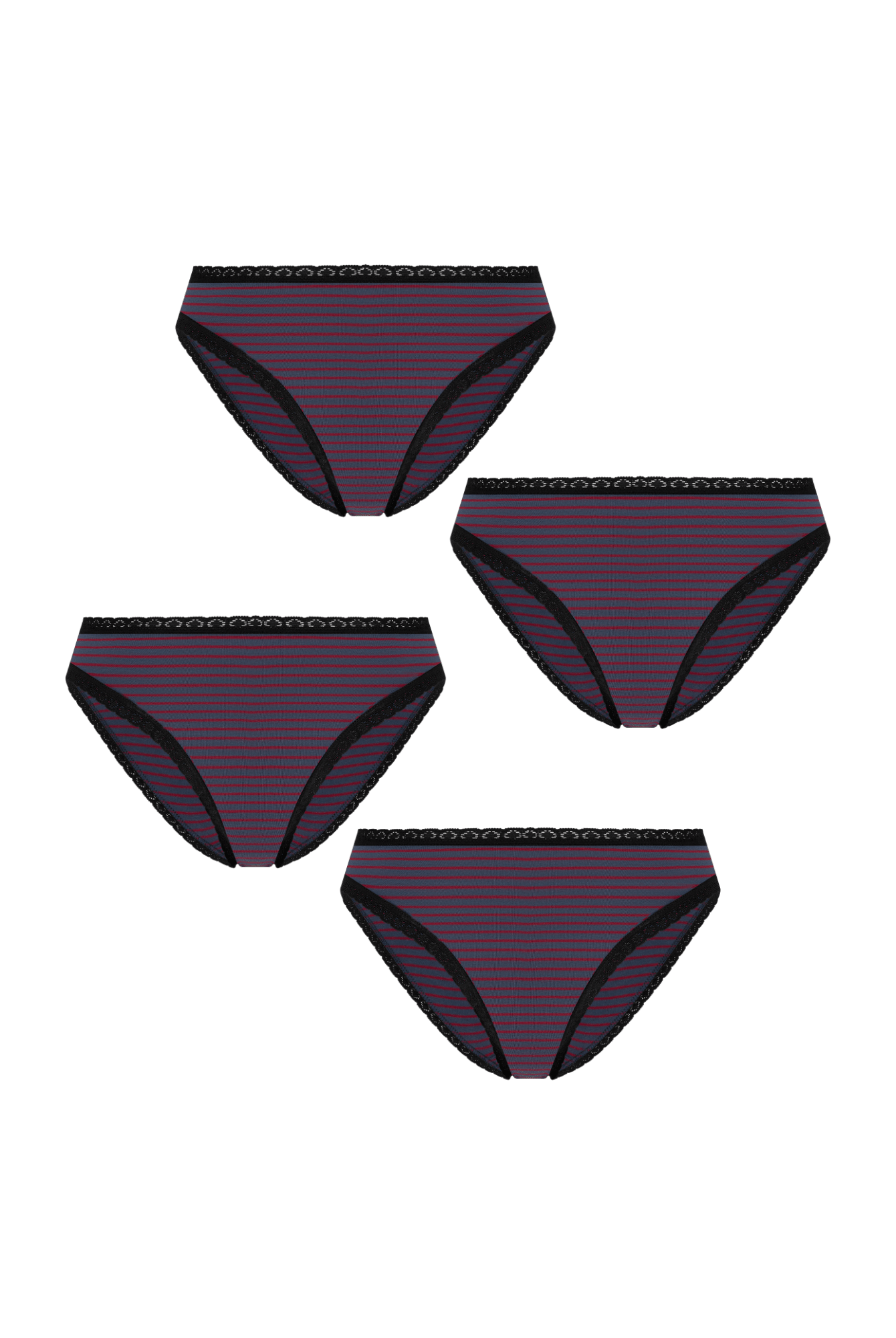 Bio-Baumwoll-Slip mit Spitze – 4er Pack - Evermind.eco