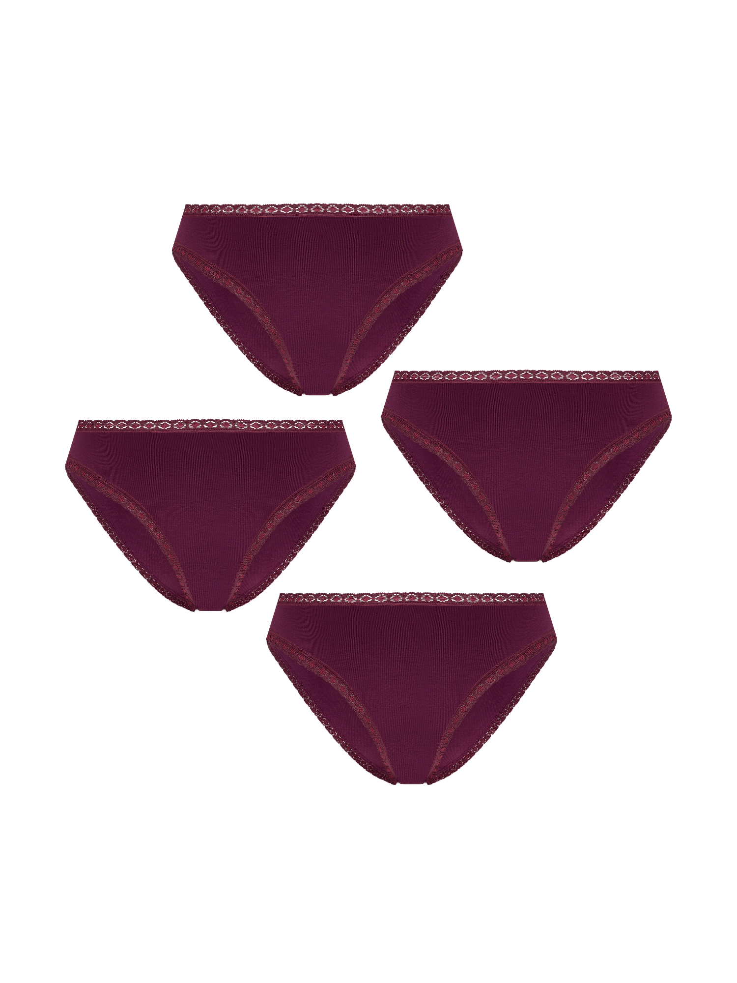 Bio-Baumwoll-Slip mit Spitze – 4er Pack - Evermind.eco