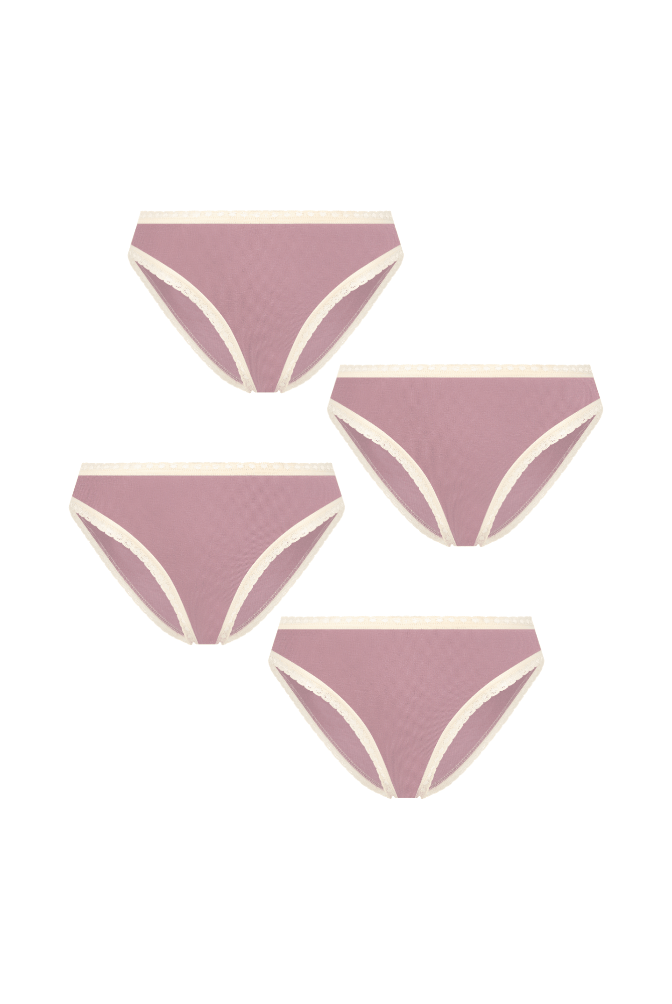 Bio-Baumwoll-Slip mit Spitze – 4er Pack - Evermind.eco