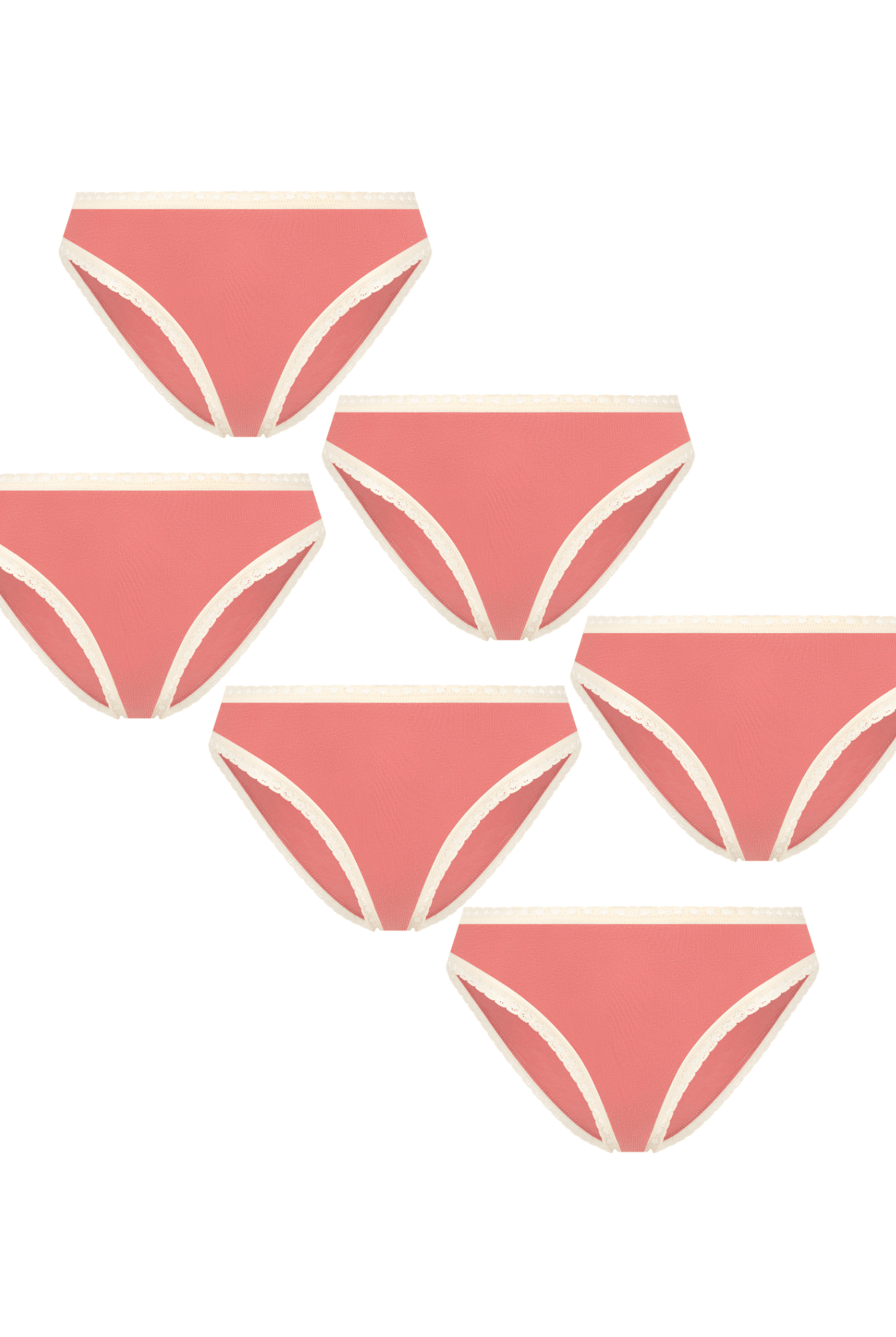 Bio-Baumwoll-Slip mit Spitze – 6er Pack - Evermind.eco