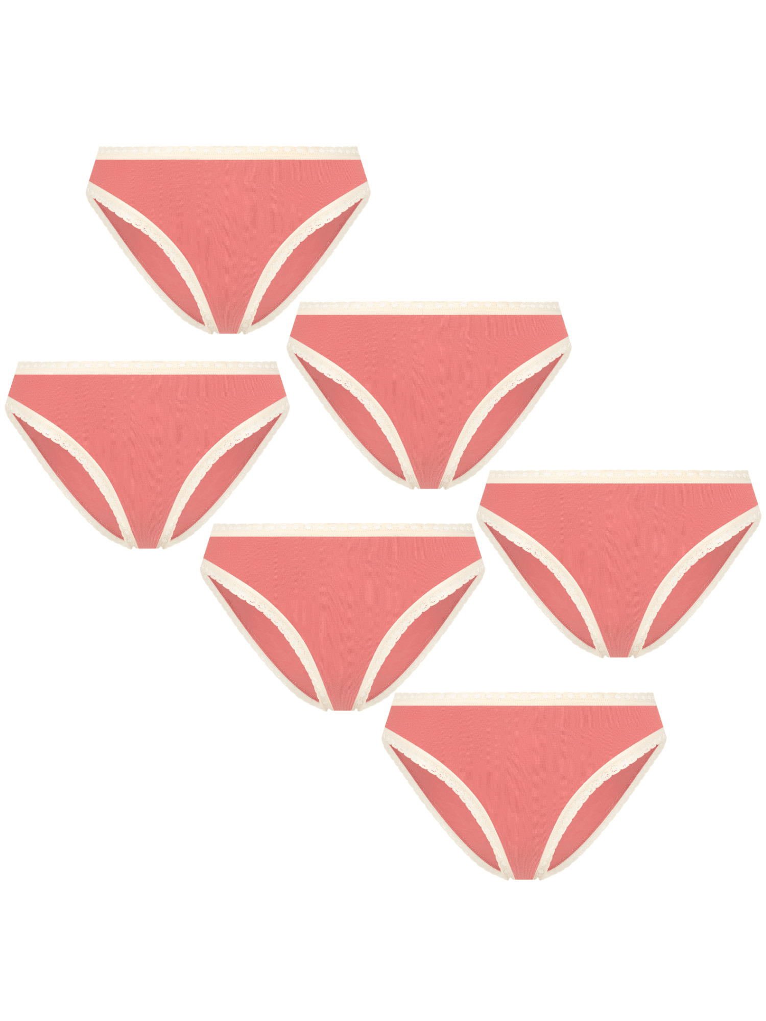 Bio-Baumwoll-Slip mit Spitze – 6er Pack - Evermind.eco