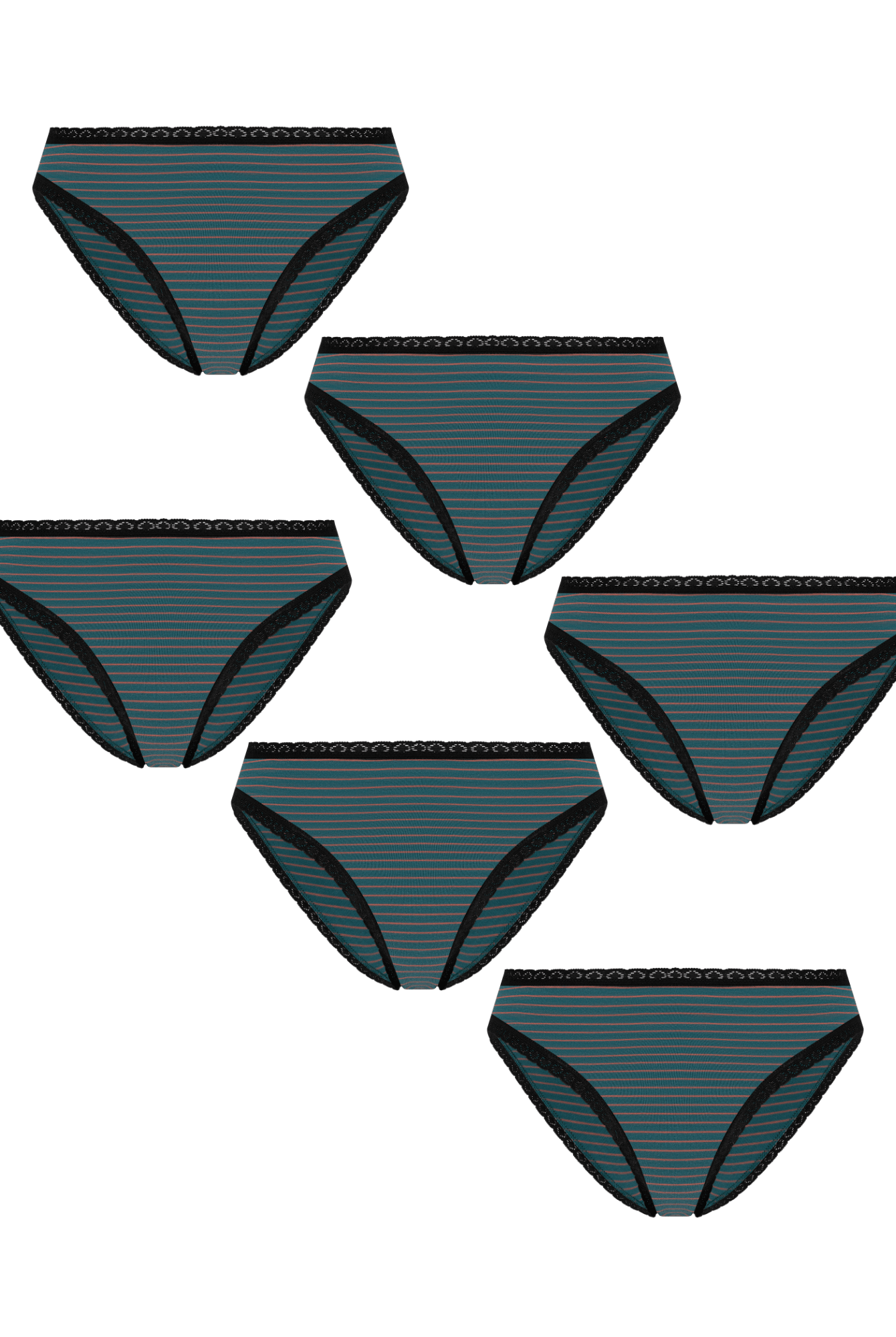 Bio-Baumwoll-Slip mit Spitze – 6er Pack - Evermind.eco