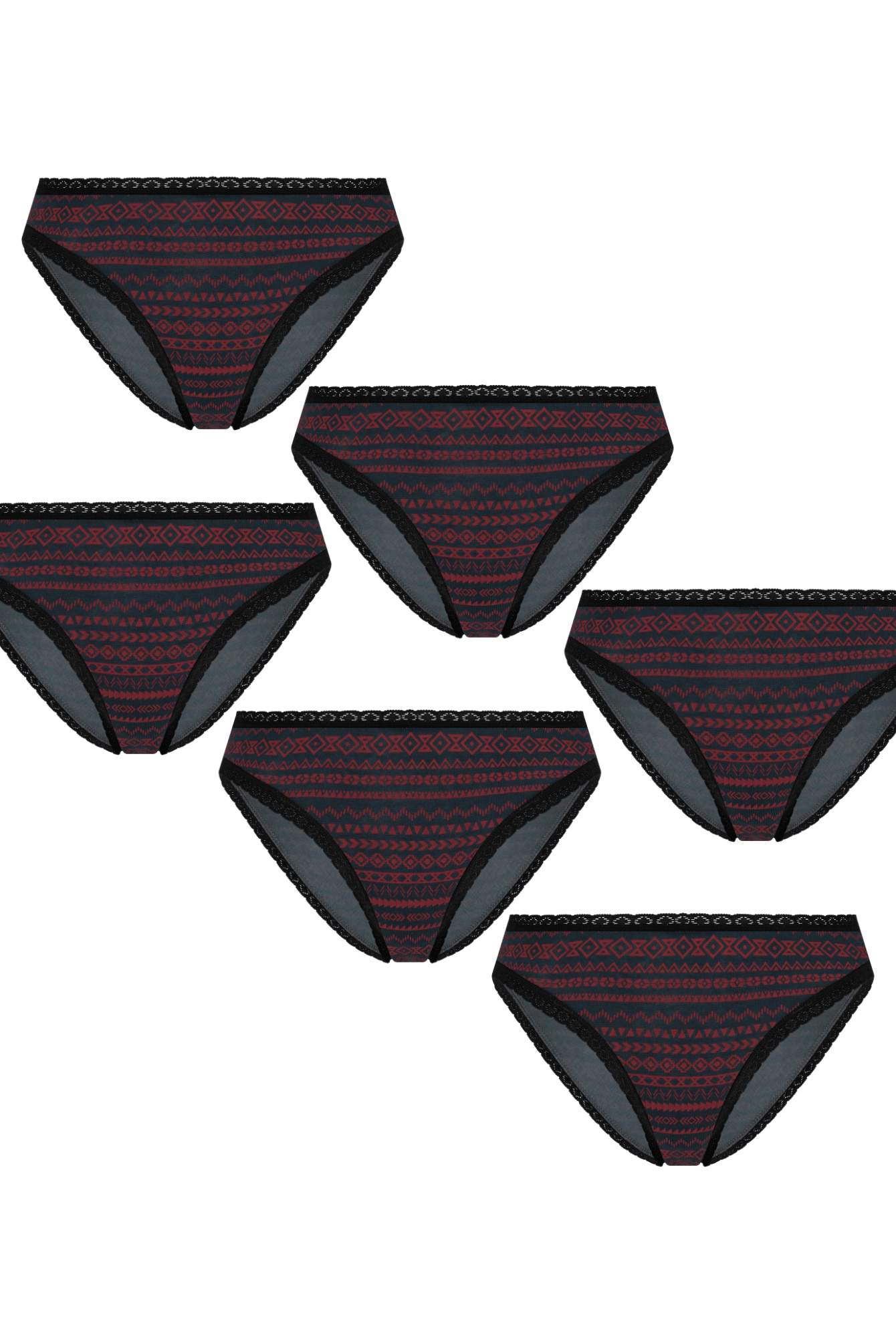 Bio-Baumwoll-Slip mit Spitze – 6er Pack - Evermind.eco