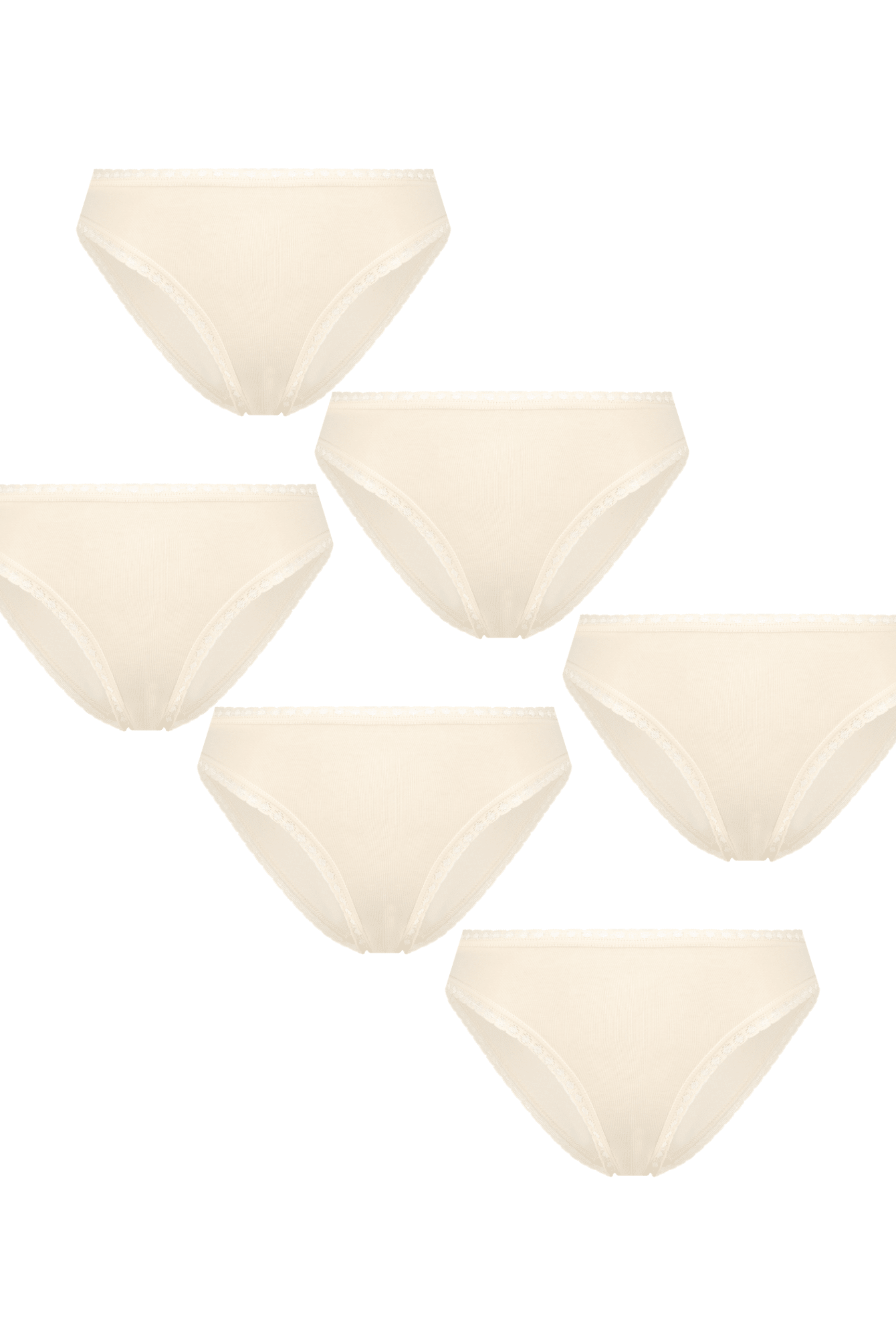 Bio-Baumwoll-Slip mit Spitze – 6er Pack - Evermind.eco