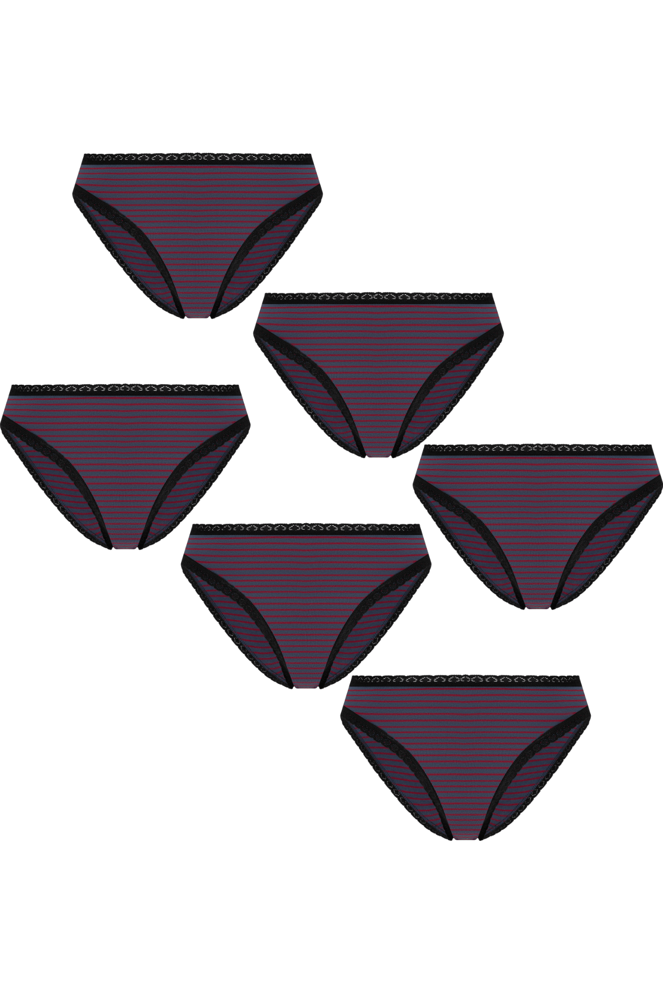 Bio-Baumwoll-Slip mit Spitze – 6er Pack - Evermind.eco