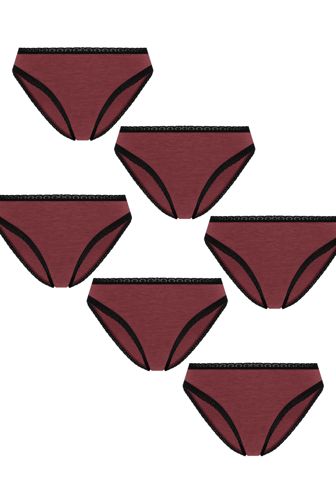 Bio-Baumwoll-Slip mit Spitze – 6er Pack - Evermind.eco