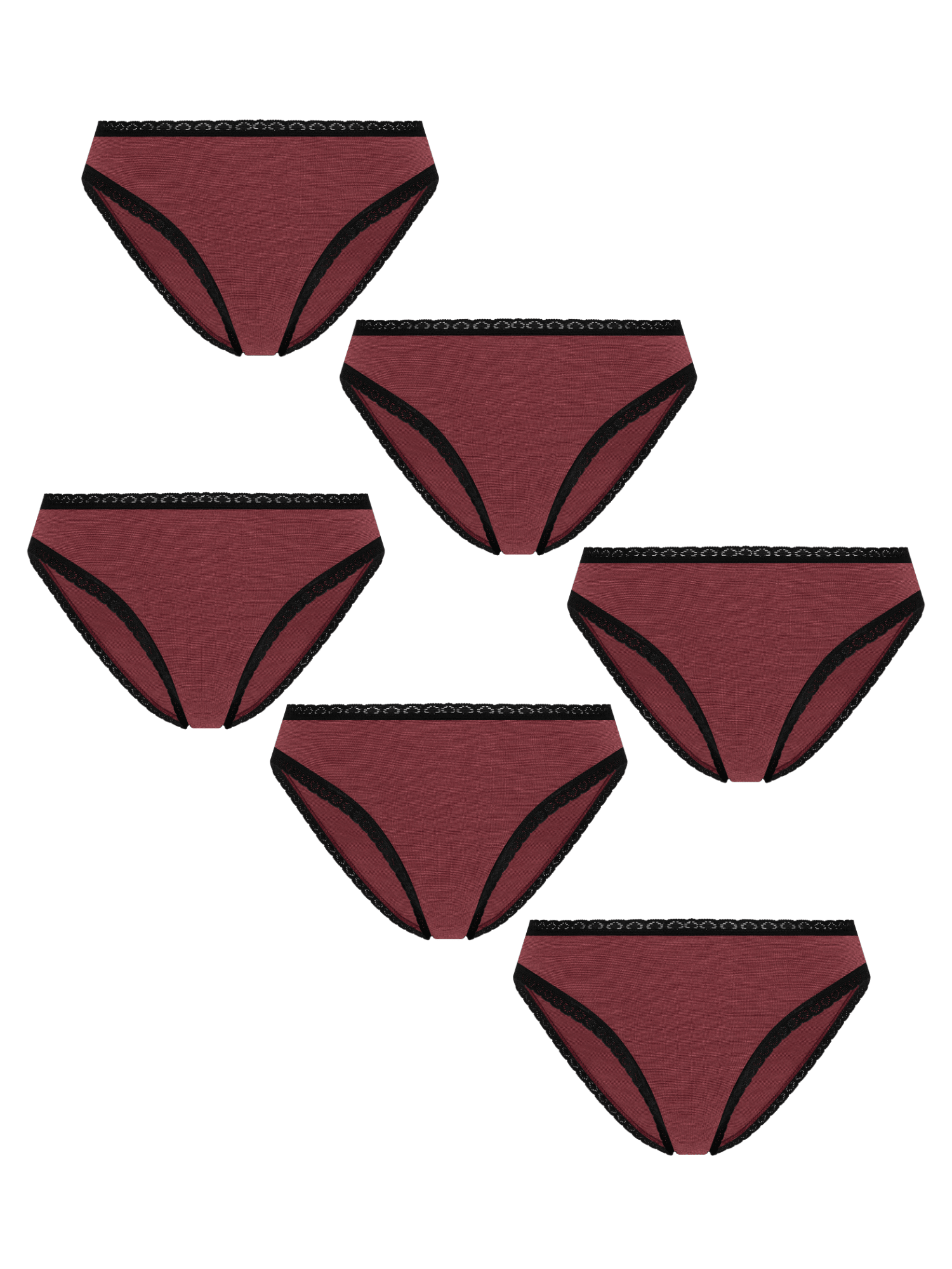 Bio-Baumwoll-Slip mit Spitze – 6er Pack - Evermind.eco
