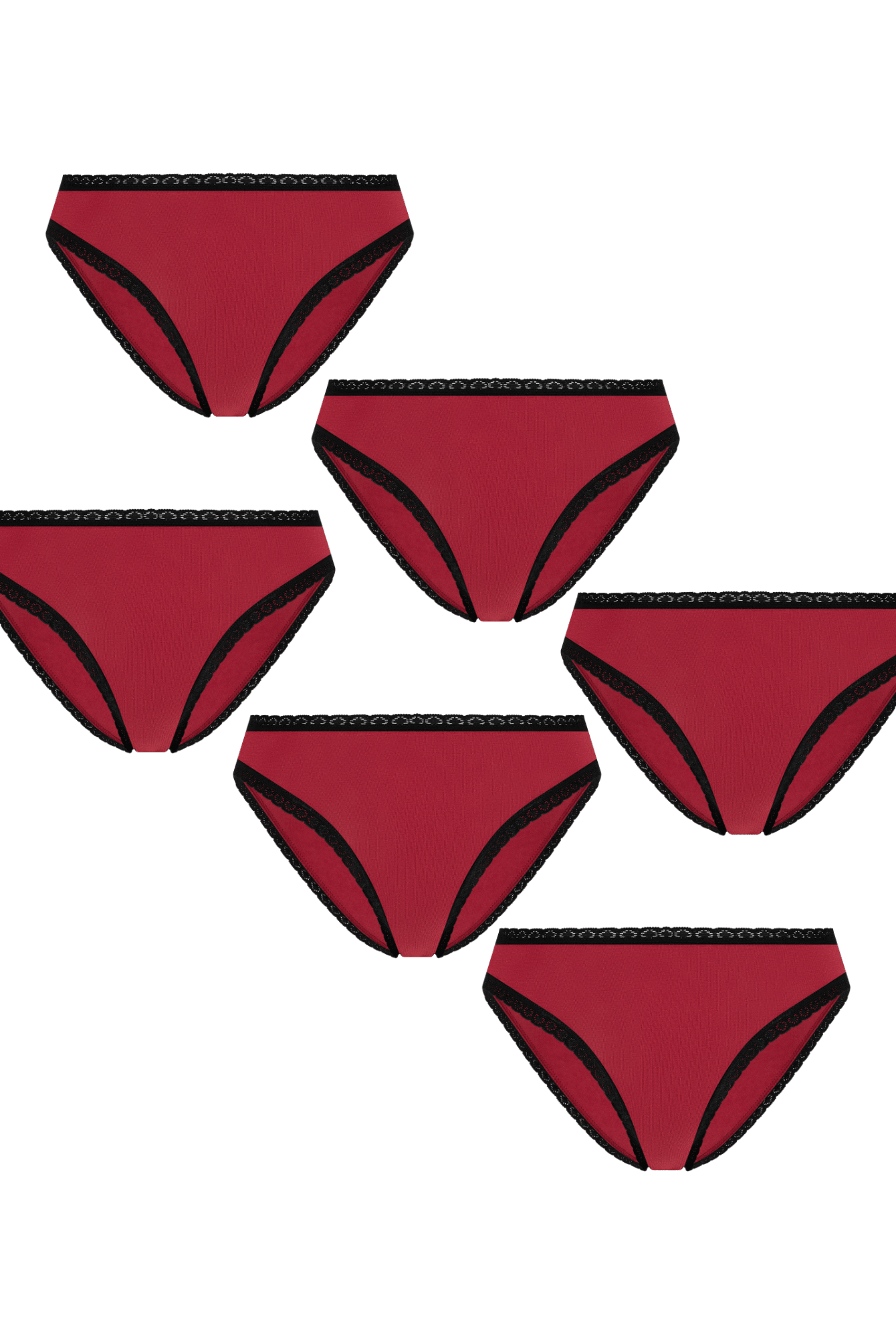 Bio-Baumwoll-Slip mit Spitze – 6er Pack - Evermind.eco