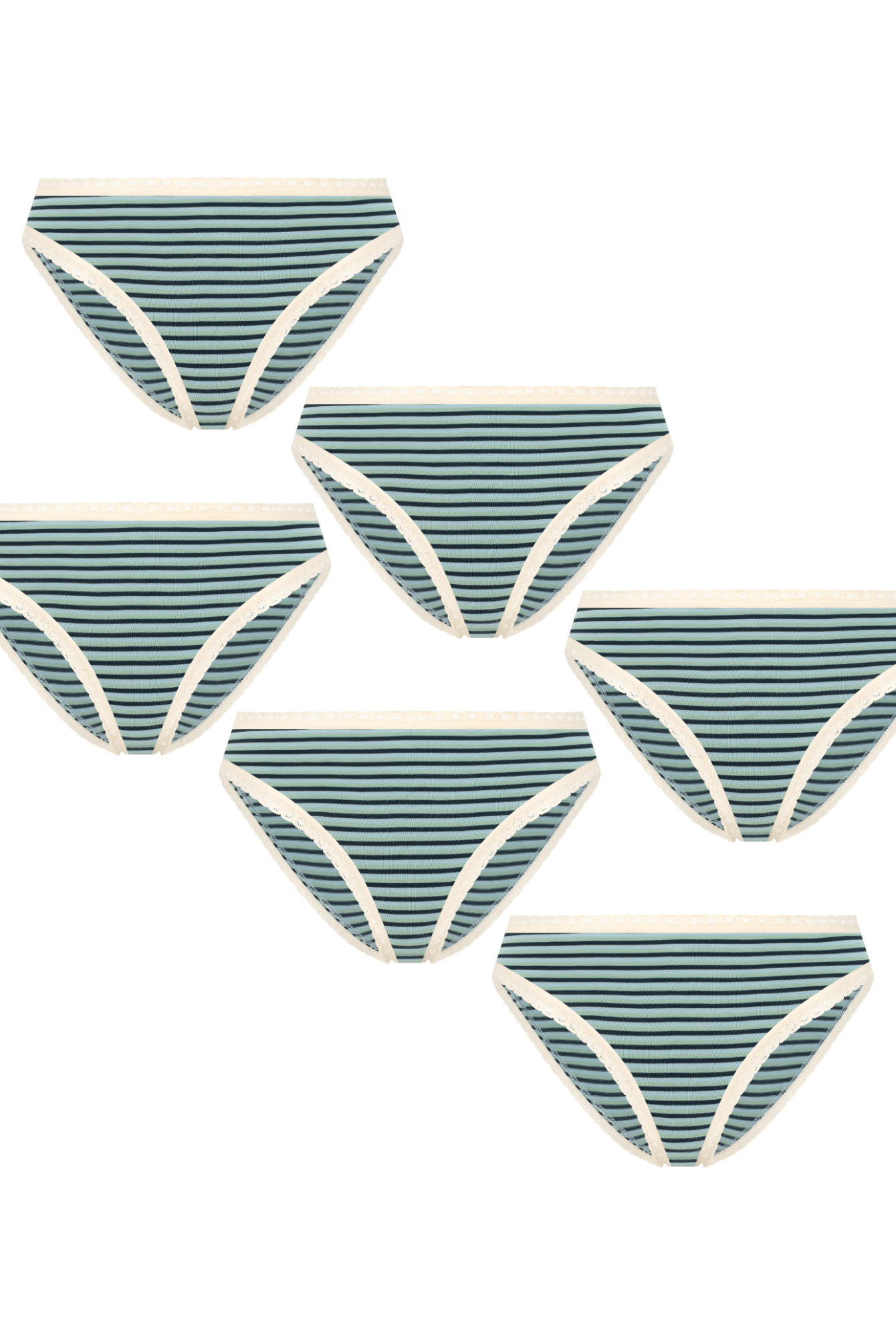 Bio-Baumwoll-Slip mit Spitze – 6er Pack - Evermind.eco