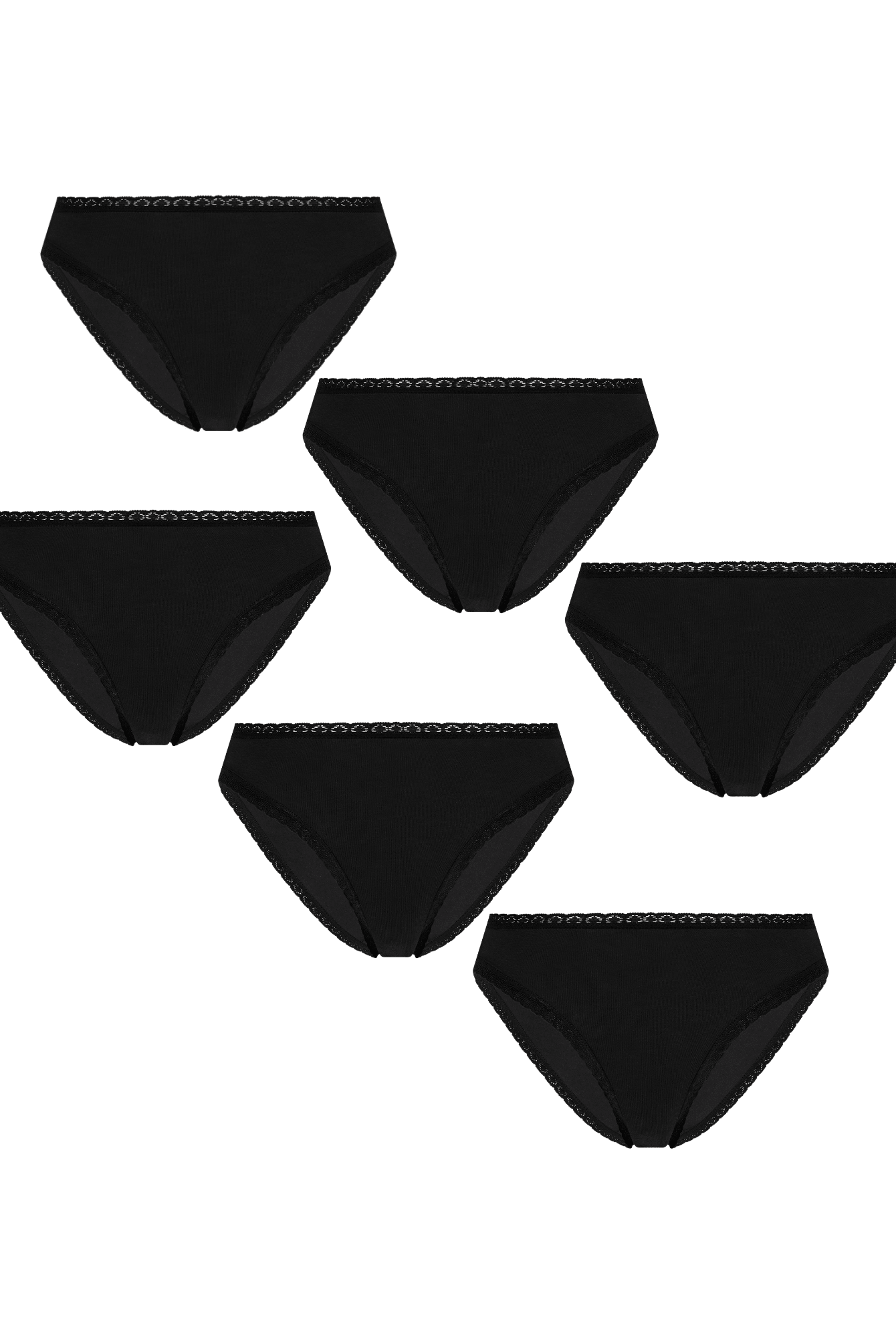 Bio-Baumwoll-Slip mit Spitze – 6er Pack - Evermind.eco
