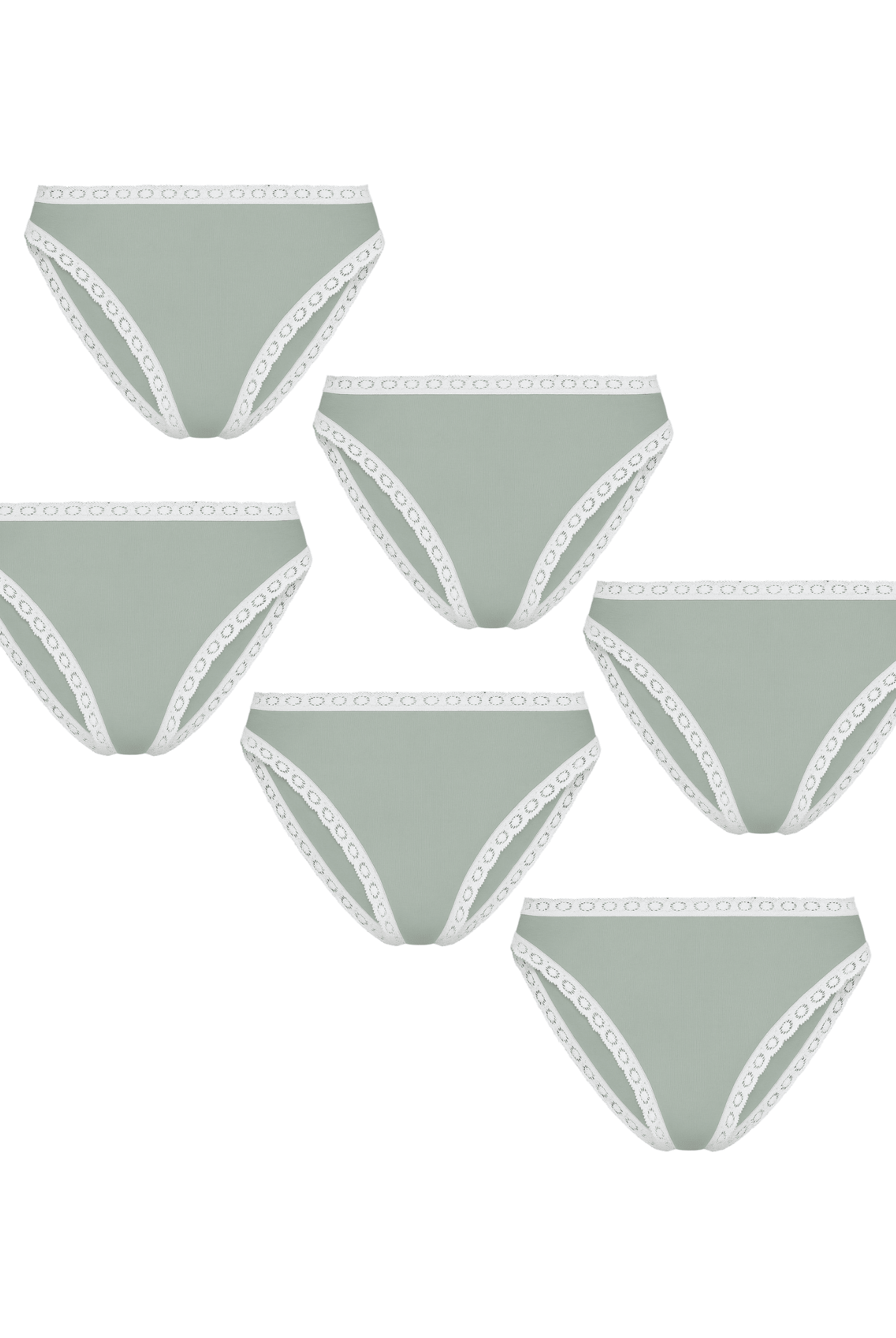 Bio-Baumwoll-Slip mit Spitze – 6er Pack - Evermind.eco
