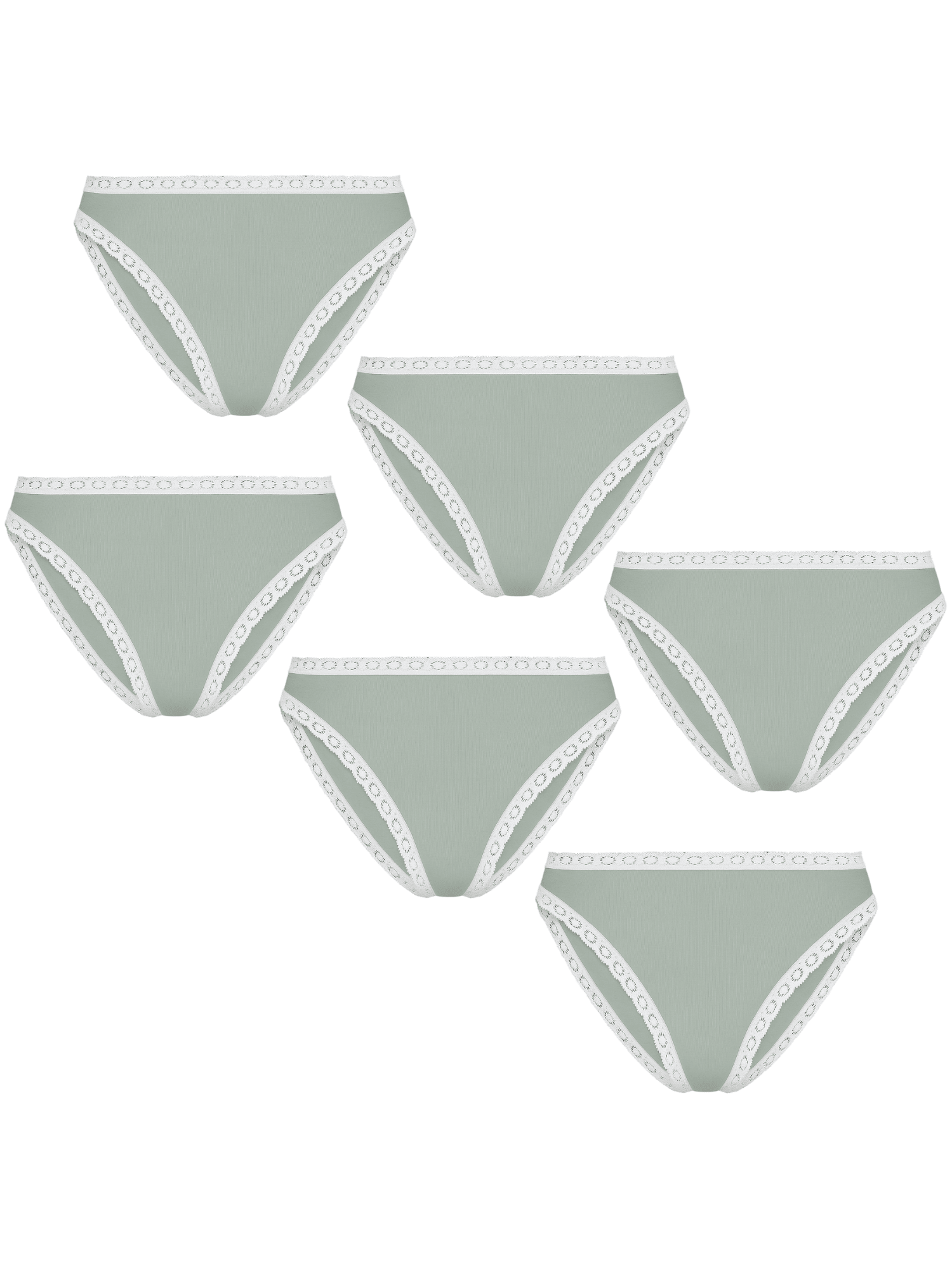 Bio-Baumwoll-Slip mit Spitze – 6er Pack - Evermind.eco