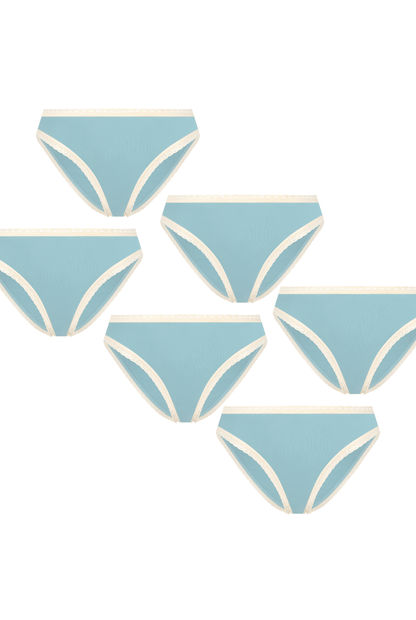 Bio-Baumwoll-Slip mit Spitze – 6er Pack - Evermind.eco