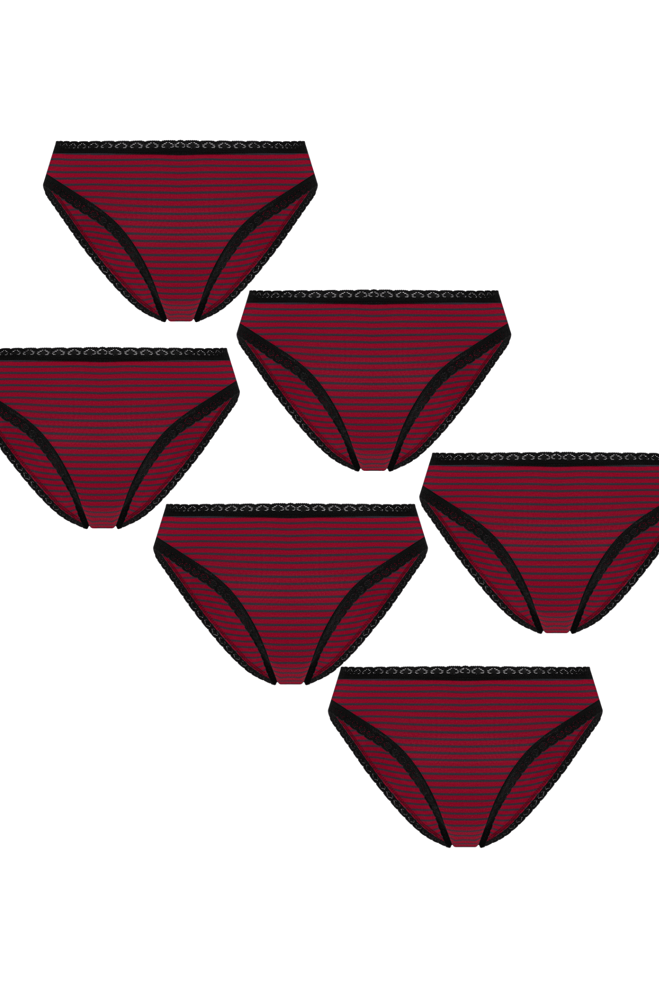 Bio-Baumwoll-Slip mit Spitze – 6er Pack - Evermind.eco