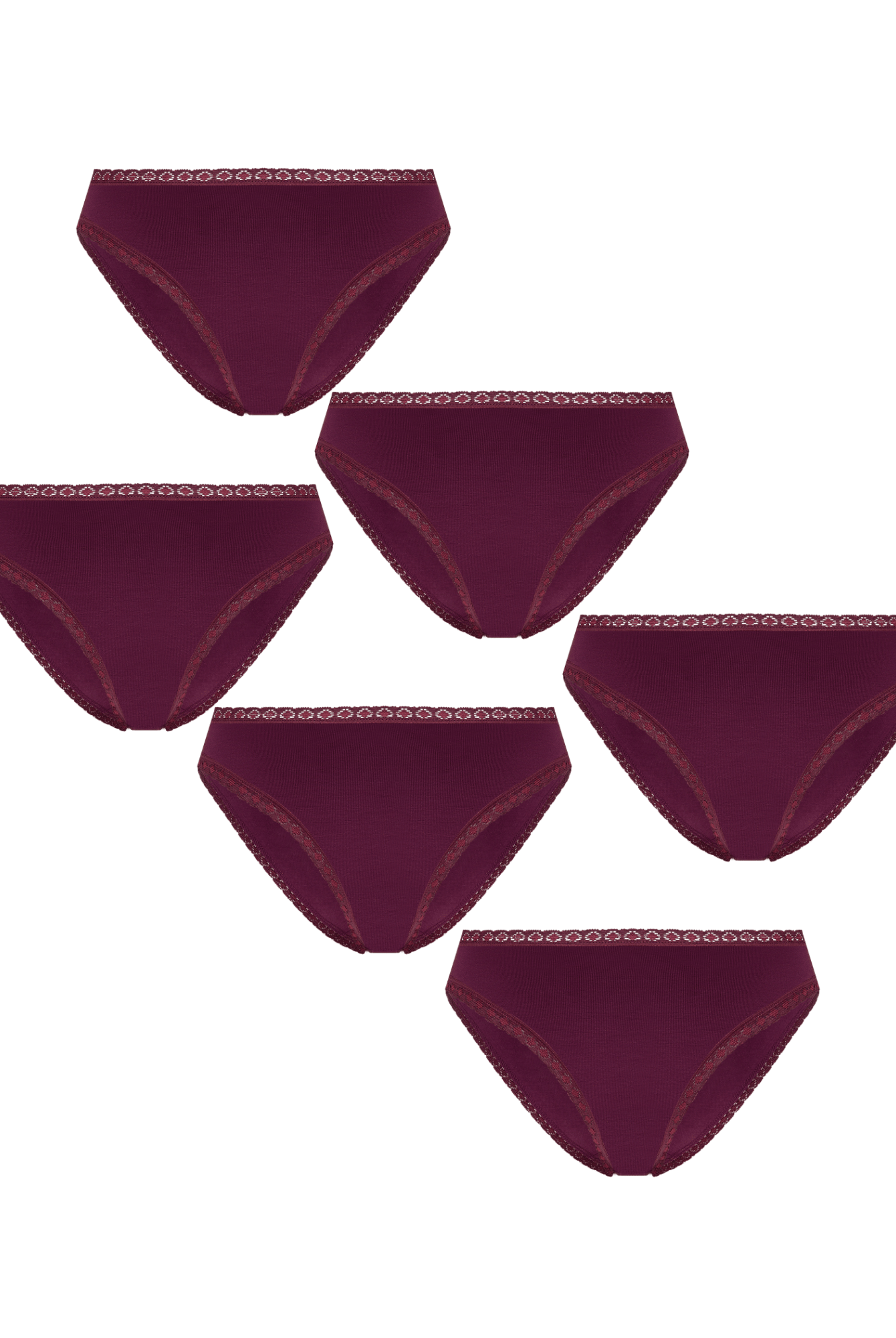 Bio-Baumwoll-Slip mit Spitze – 6er Pack - Evermind.eco