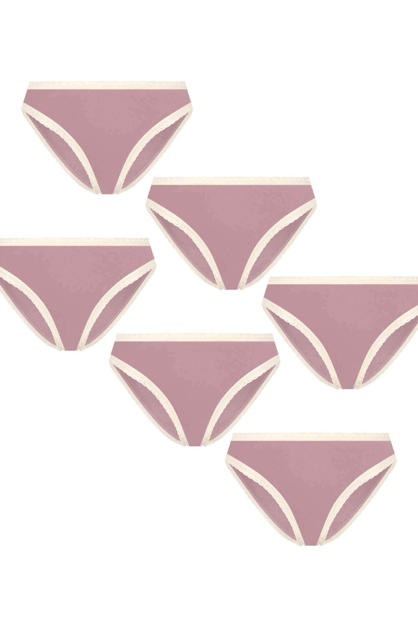 Bio-Baumwoll-Slip mit Spitze – 6er Pack - Evermind.eco